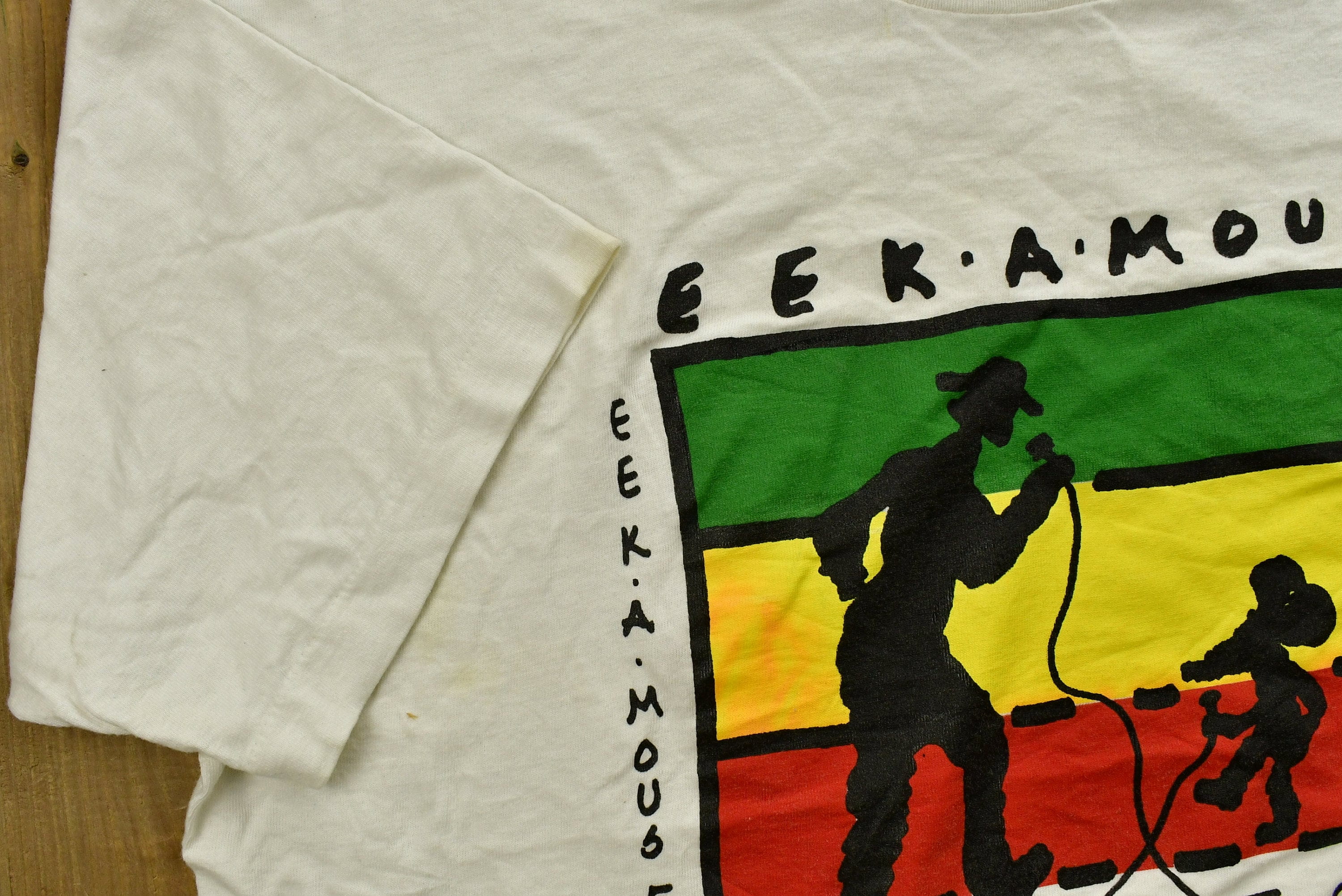 Vintage 90's EEK A MOUSE World Tour Reggae Band T-shirt Men's Large - Image 4