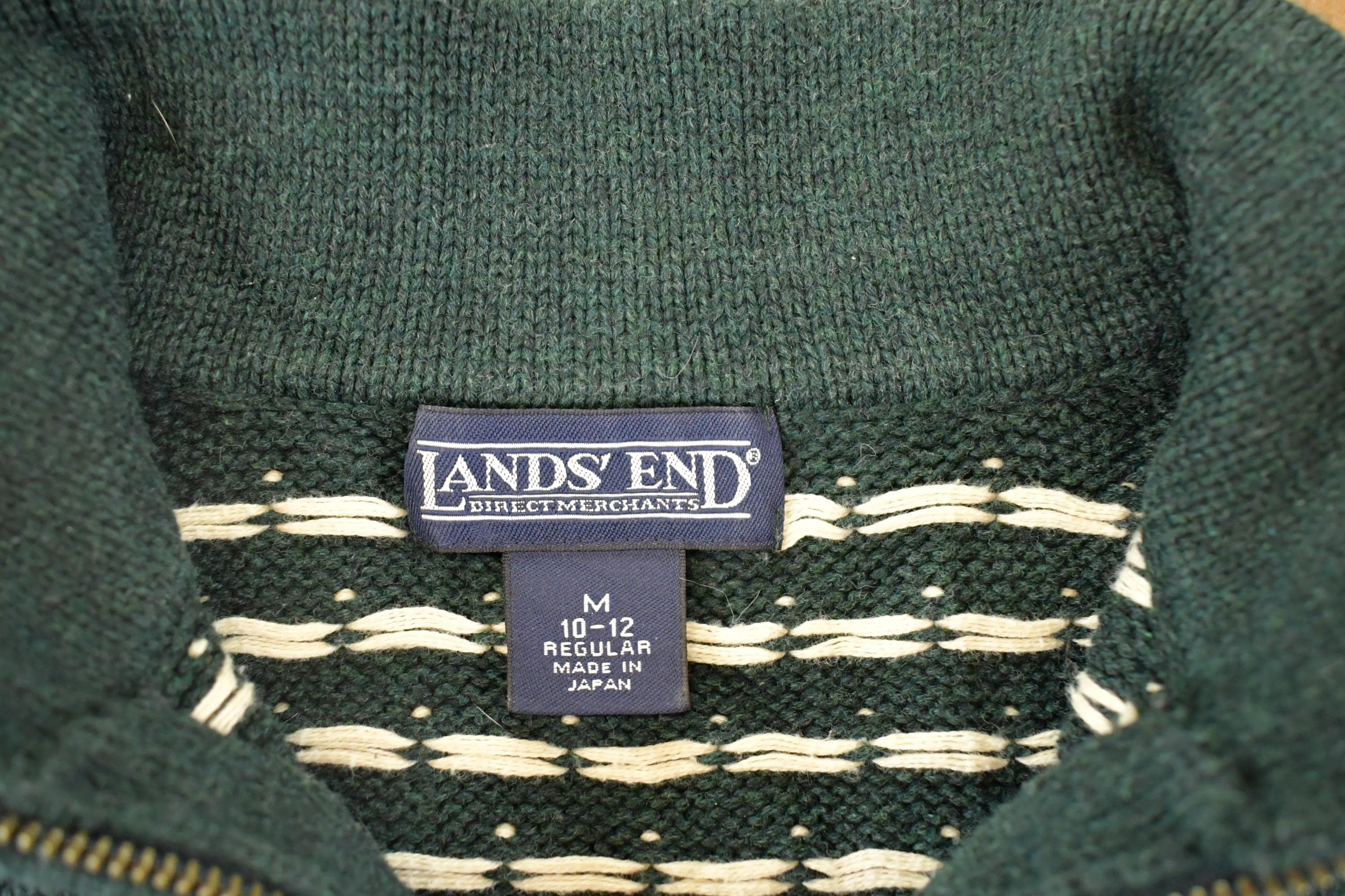 Vintage 90s Lands' End Quarter Zip Sweater: Abstract Pattern, Women's M - Image 4