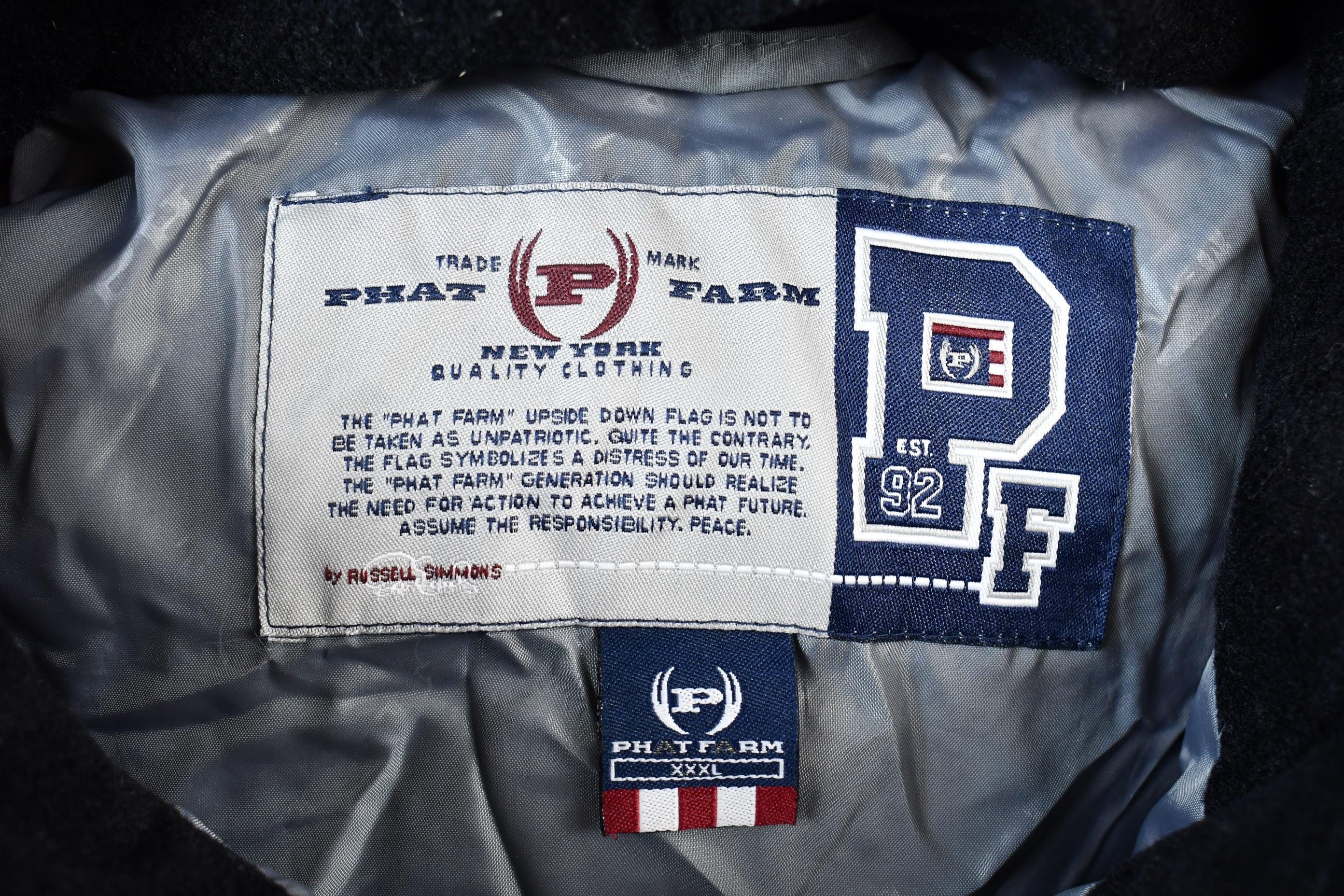 Vintage All Over Print Phat Farm Y2K Winter Puffer Jacket Men's 2XL - Image 9