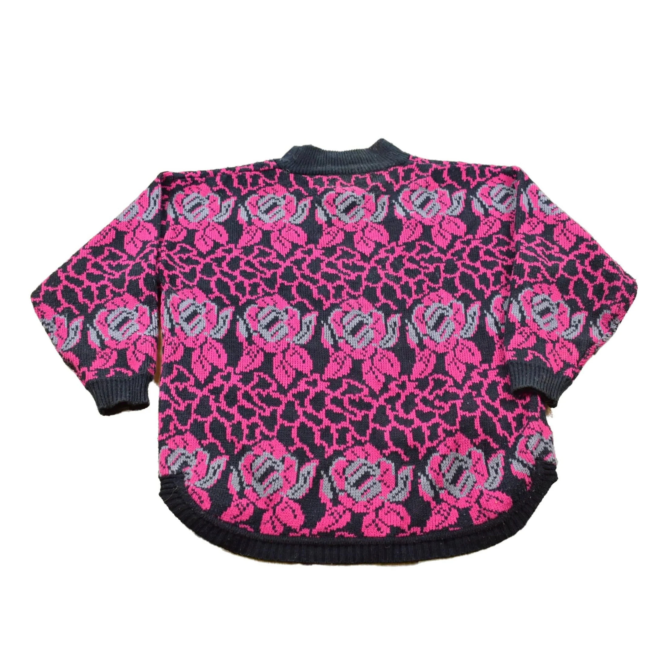 Vintage Alyssa Brooke Floral Rose Knitted Sweater Men's XL - Image 2