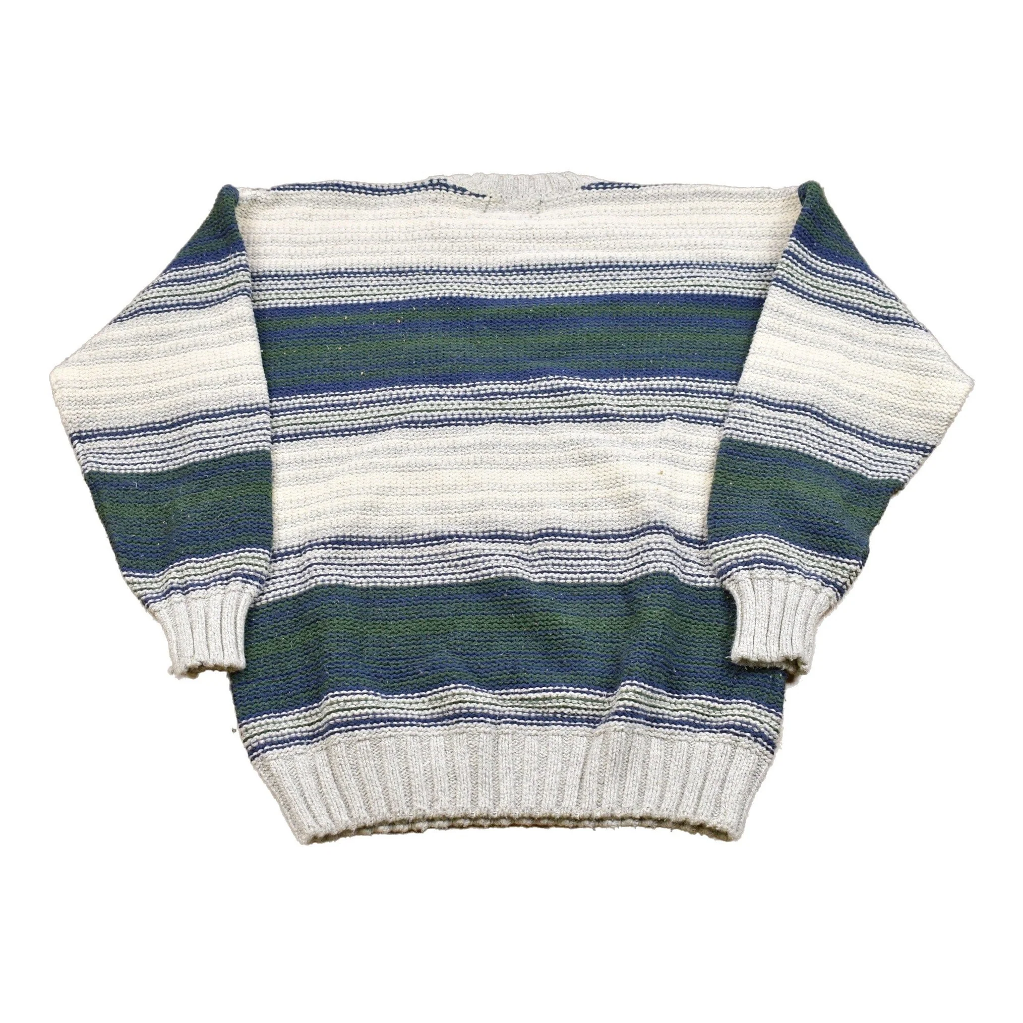 Vintage American Eagle Striped Knitted Sweater Men's Large - Image 2
