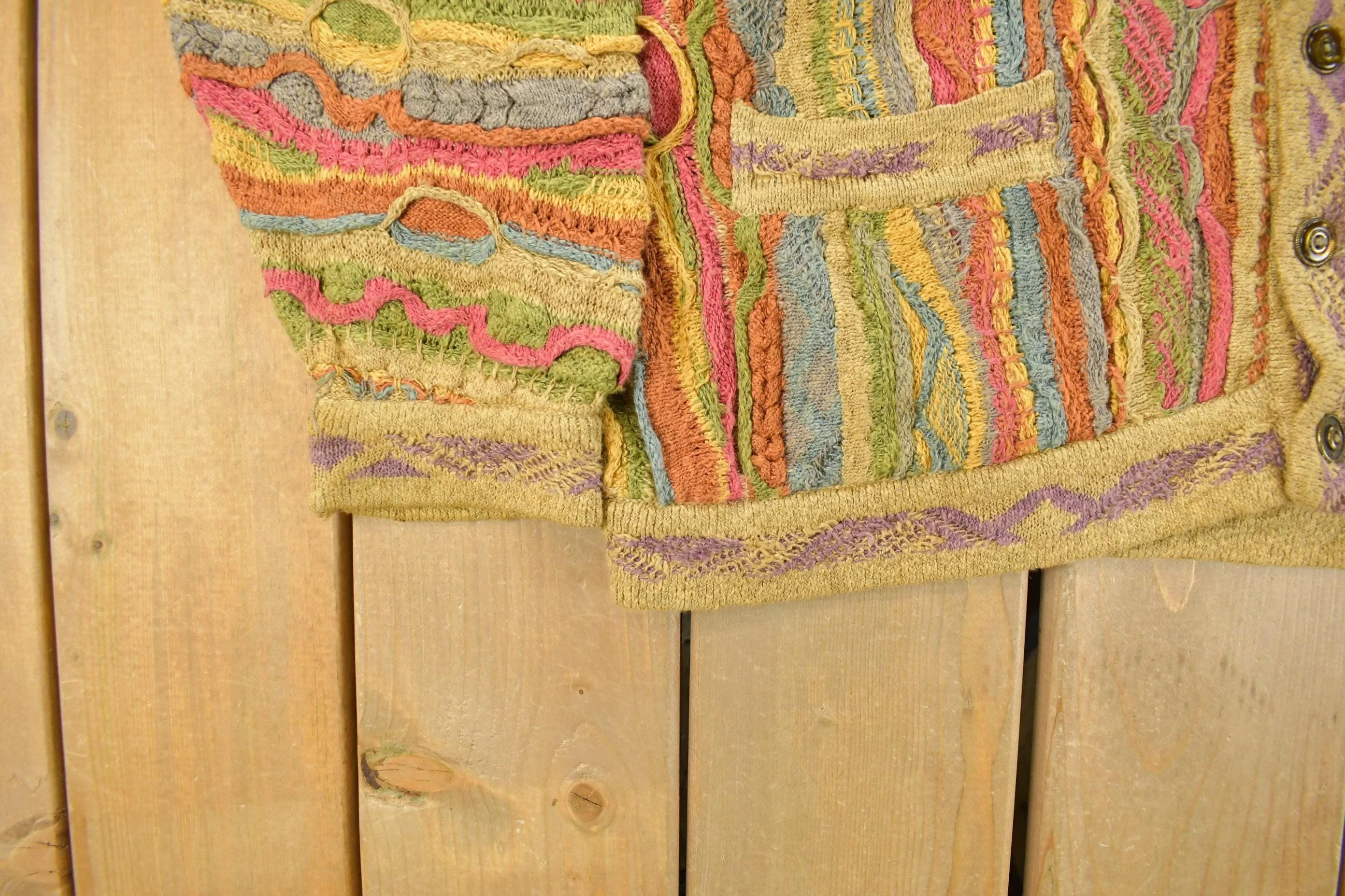 Vintage Coogi Australia 3D Cable Knit Cardigan Sweater Men's XL - Image 3