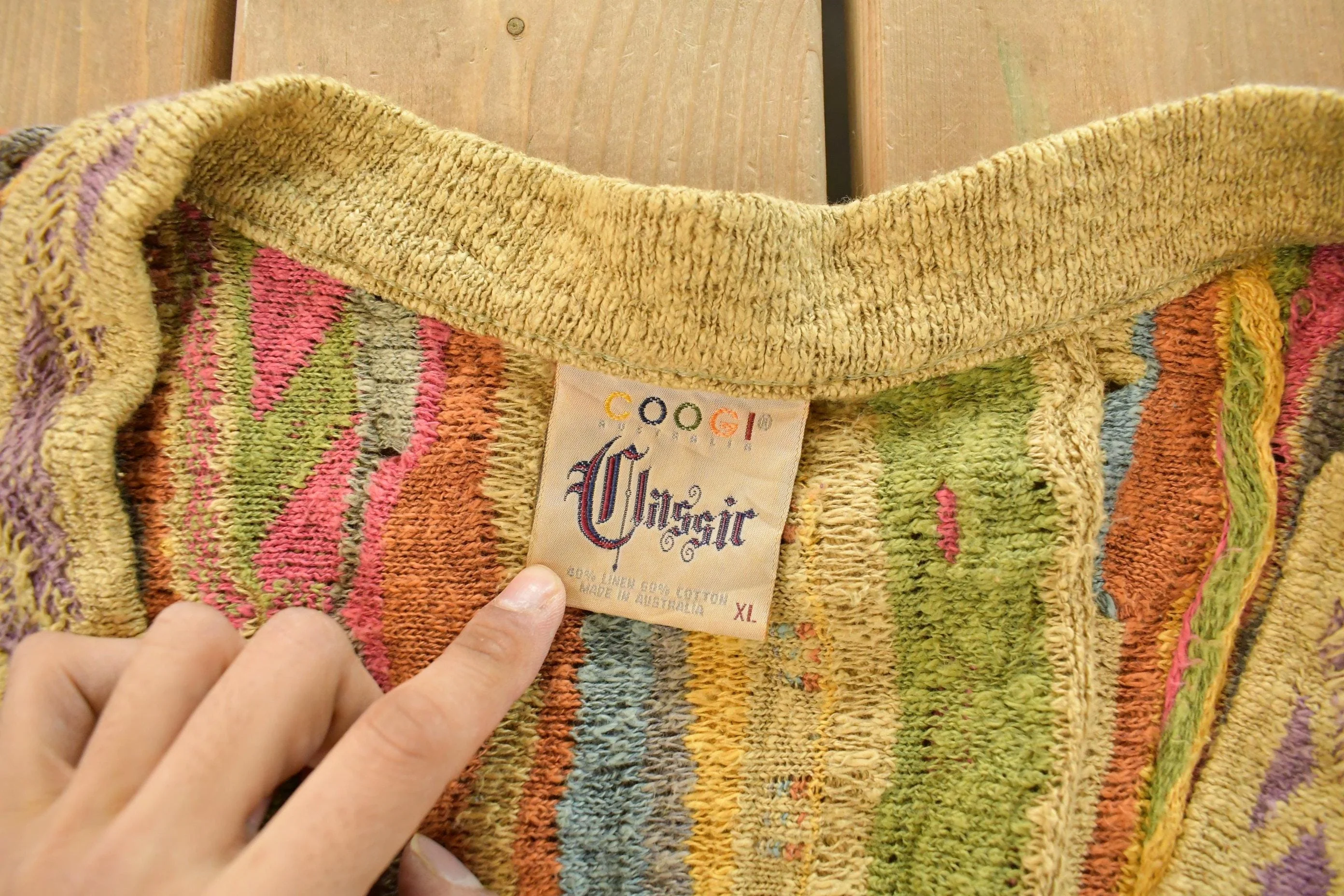 Vintage Coogi Australia 3D Cable Knit Cardigan Sweater Men's XL - Image 5