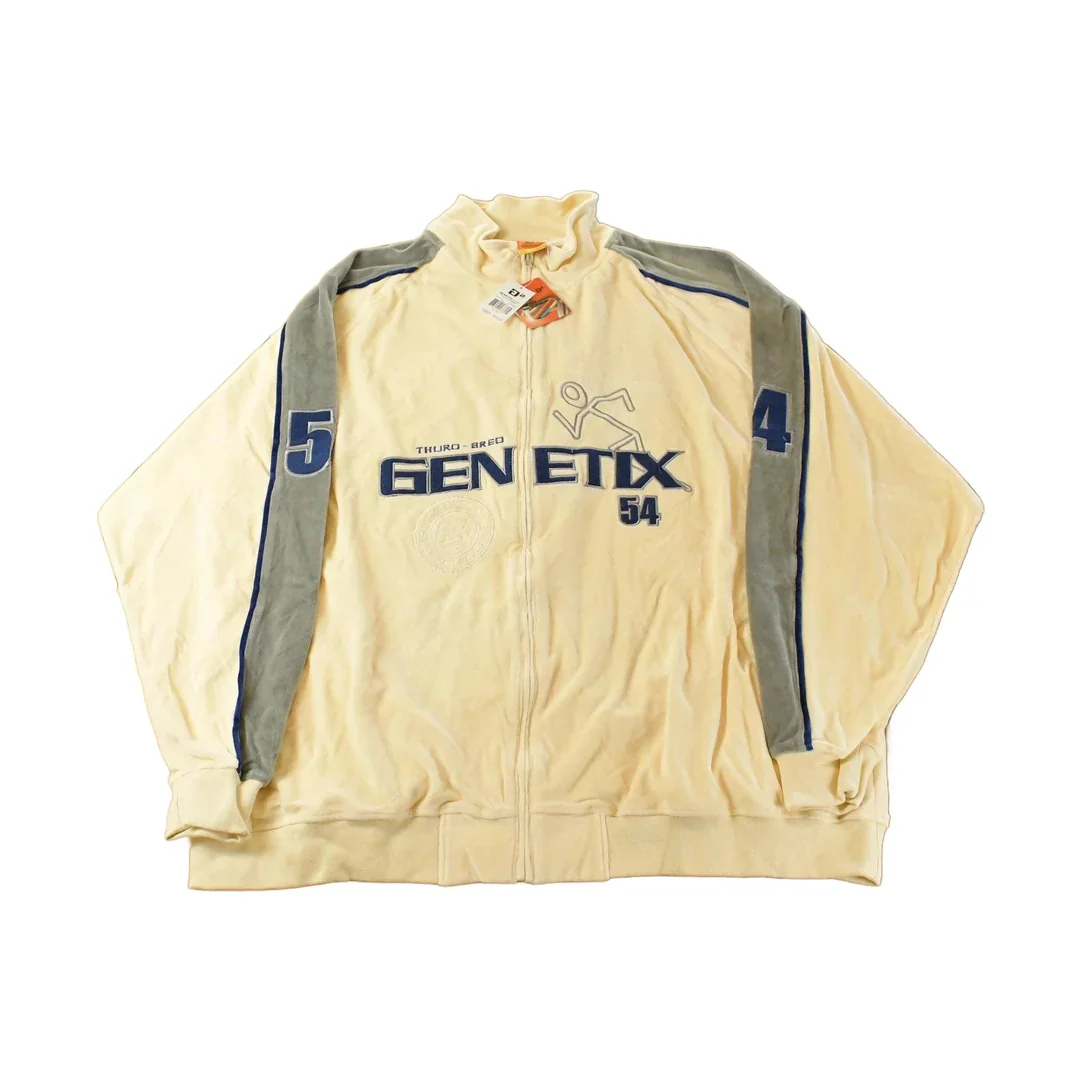 Vintage Deadstock Y2K Genetix Embroidered Velour Sweater & Sweatpants Set Men's 3XL - Image 2