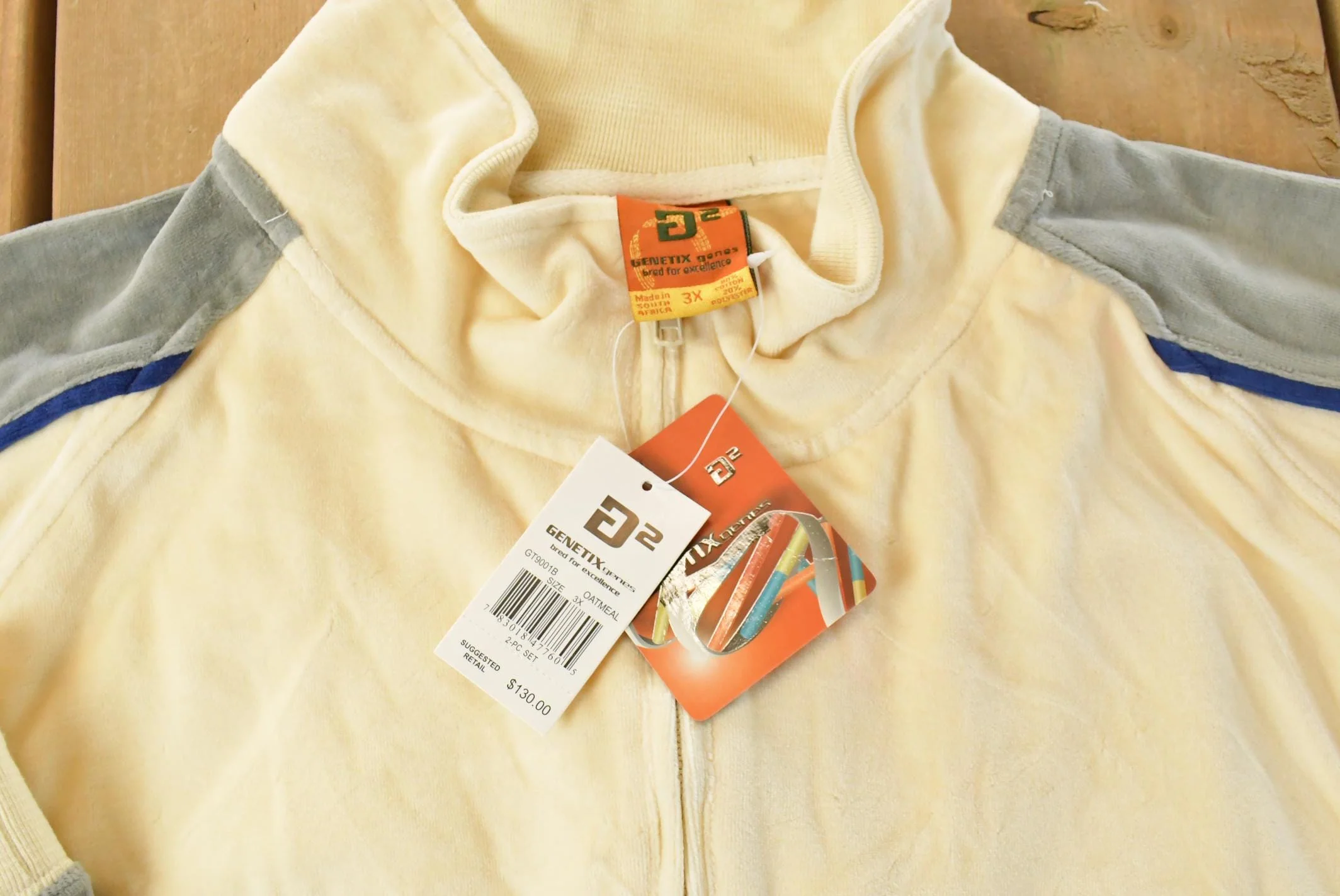 Vintage Deadstock Y2K Genetix Embroidered Velour Sweater & Sweatpants Set Men's 3XL - Image 9