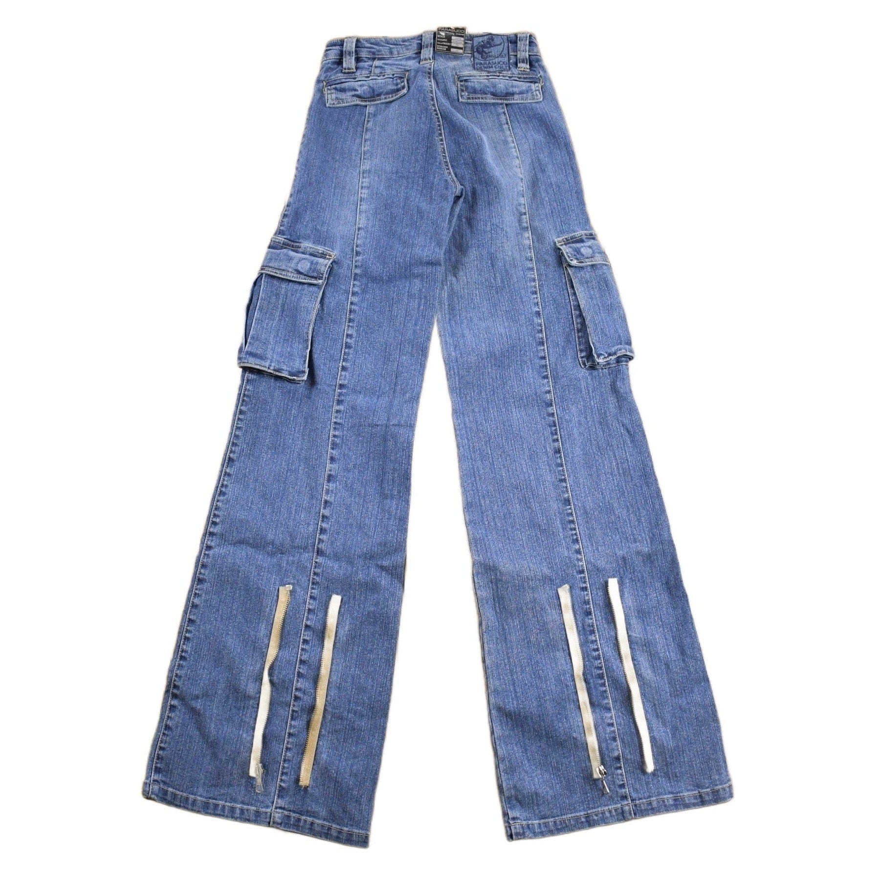 Vintage Deadstock Y2K Parasuco Flared Lowrise Cargo Jeans - Image 2