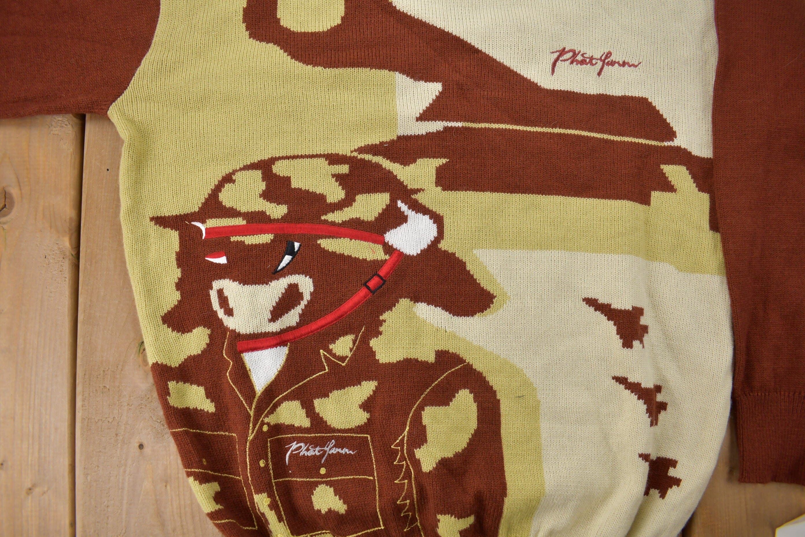 Vintage Deadstock Y2K Phat Farm Embroidered Cow Knit - Image 4
