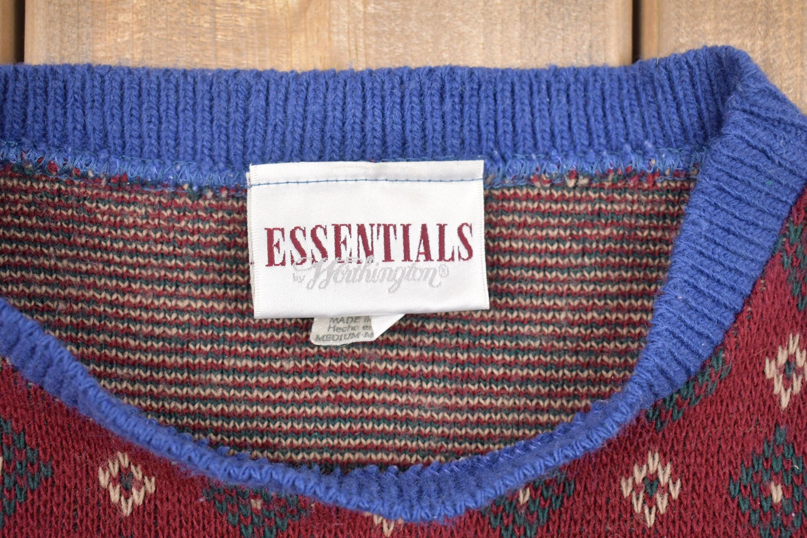 Vintage Essentials Knitted Sweater Men's Large - Image 3