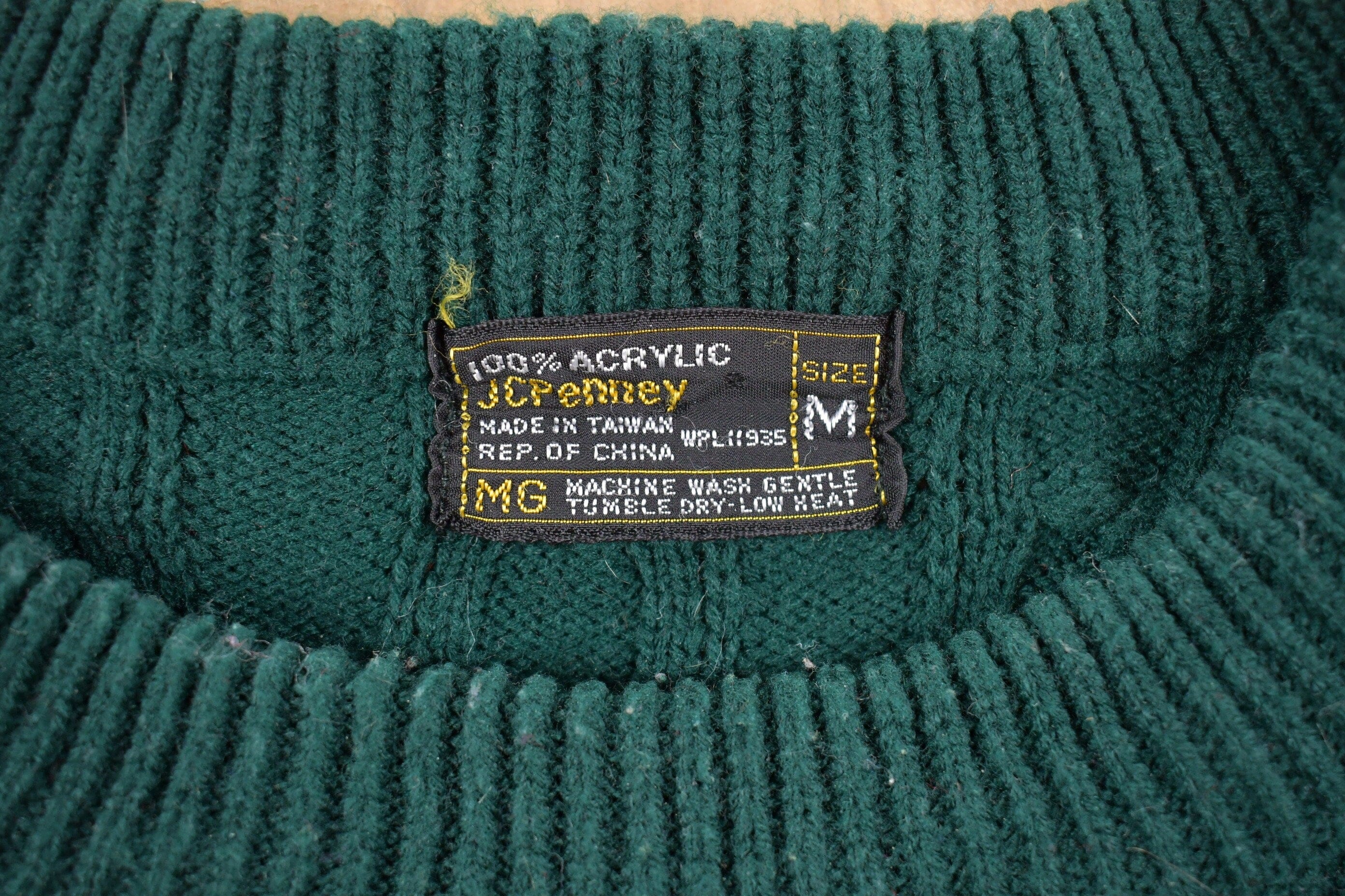 Vintage JC Penny Cable Knit Sweater Men's Medium - Image 3
