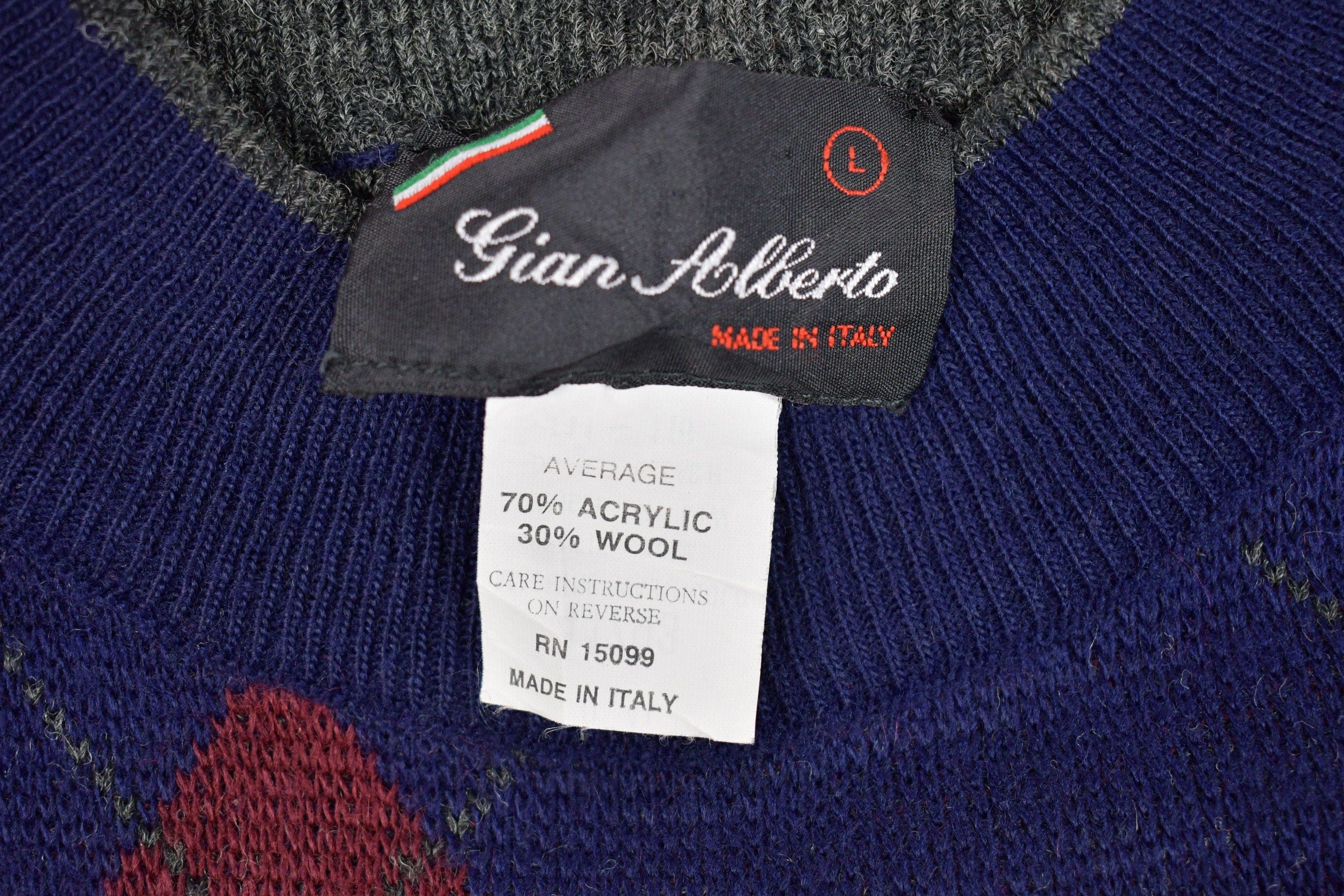 Vintage Knitted Gian Alberto Sweater Men's Large - Image 3