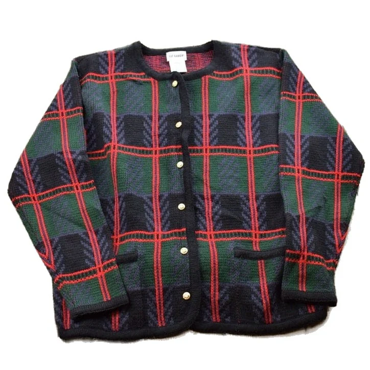 Vintage Liz Baker Plaid Button Up Board Shirt Men's Small