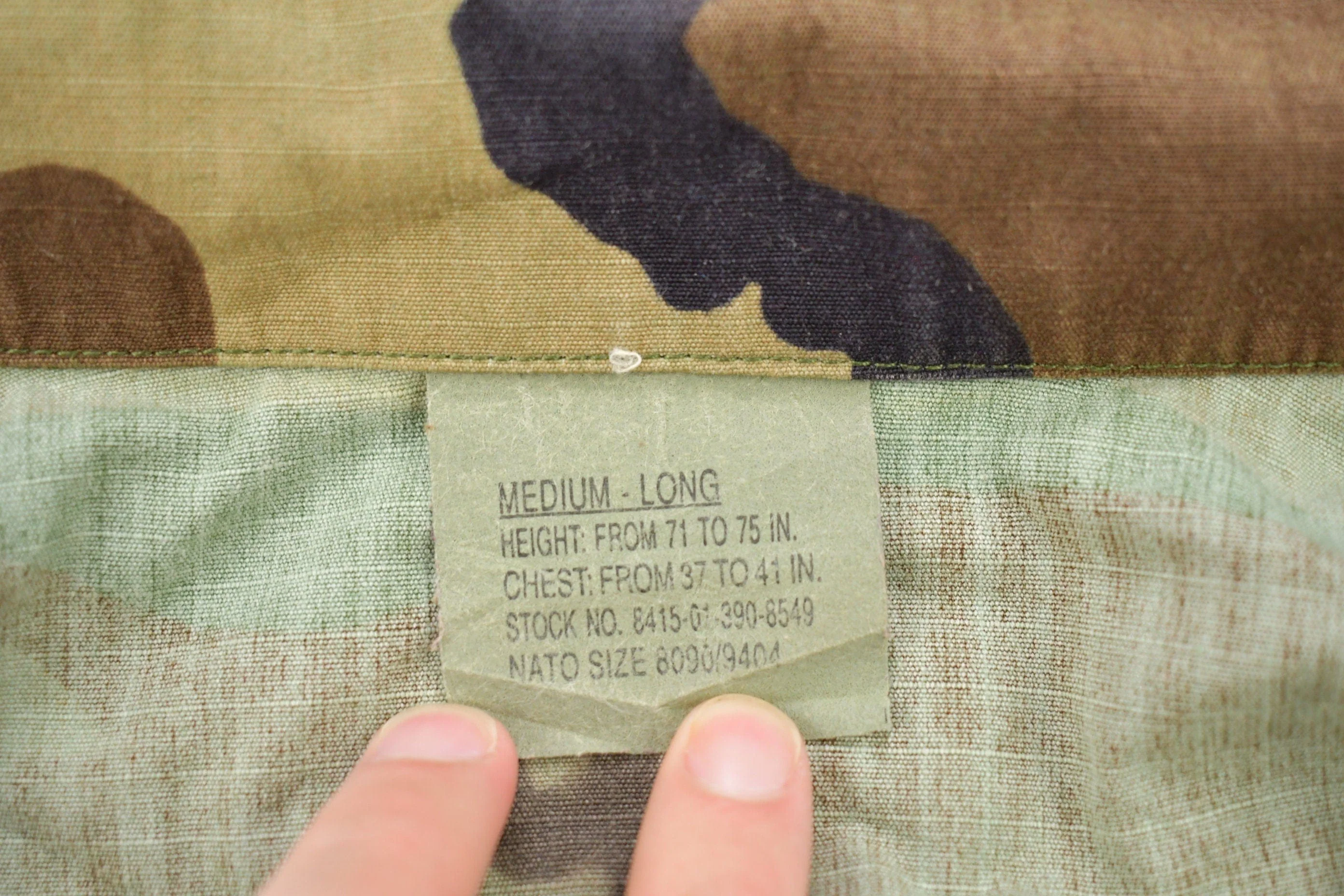 Vintage Military Button Up Shirt Men's M - Image 3