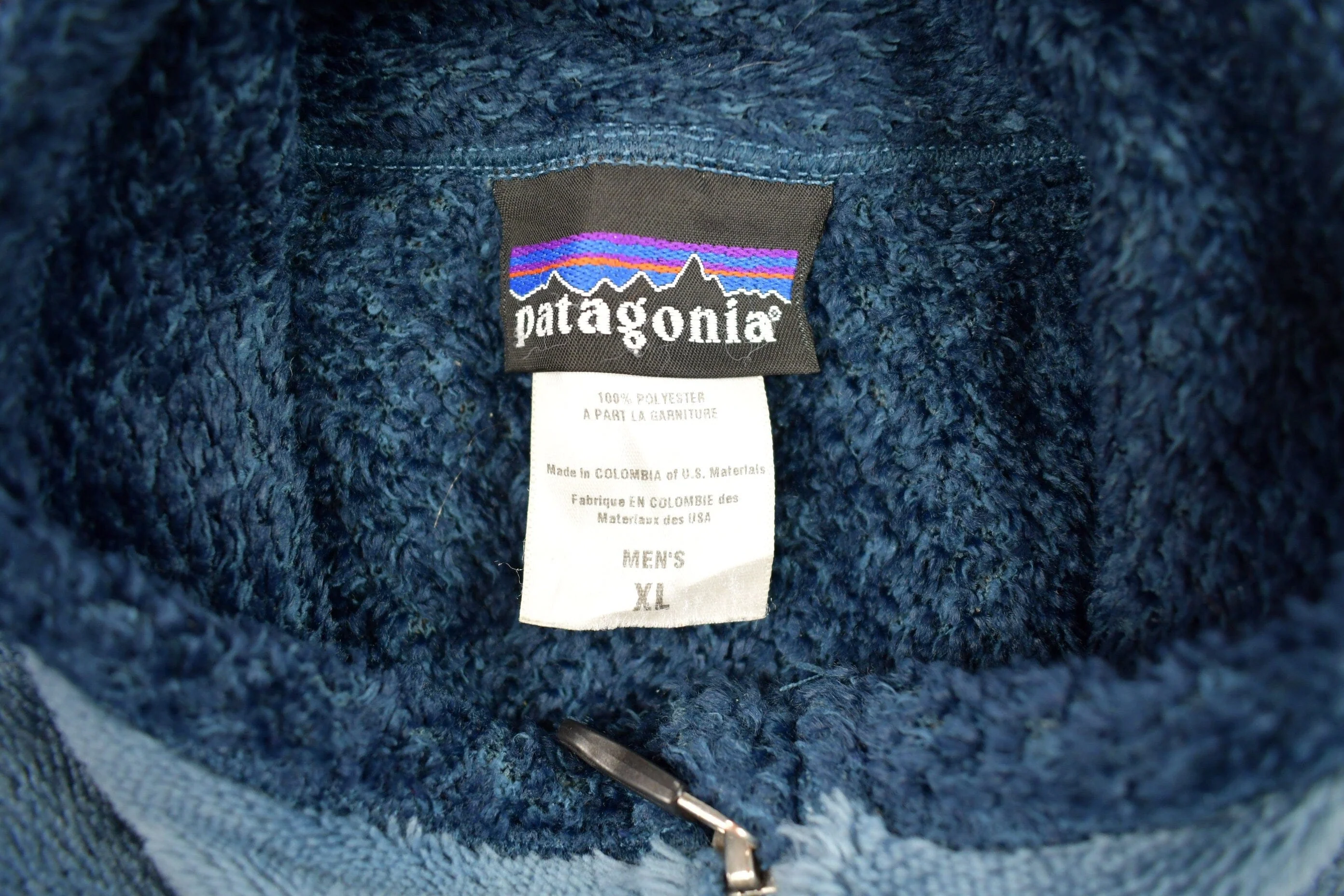 Vintage Patagonia Blue Fleece Zip Up Sweater Men's XL - Image 4