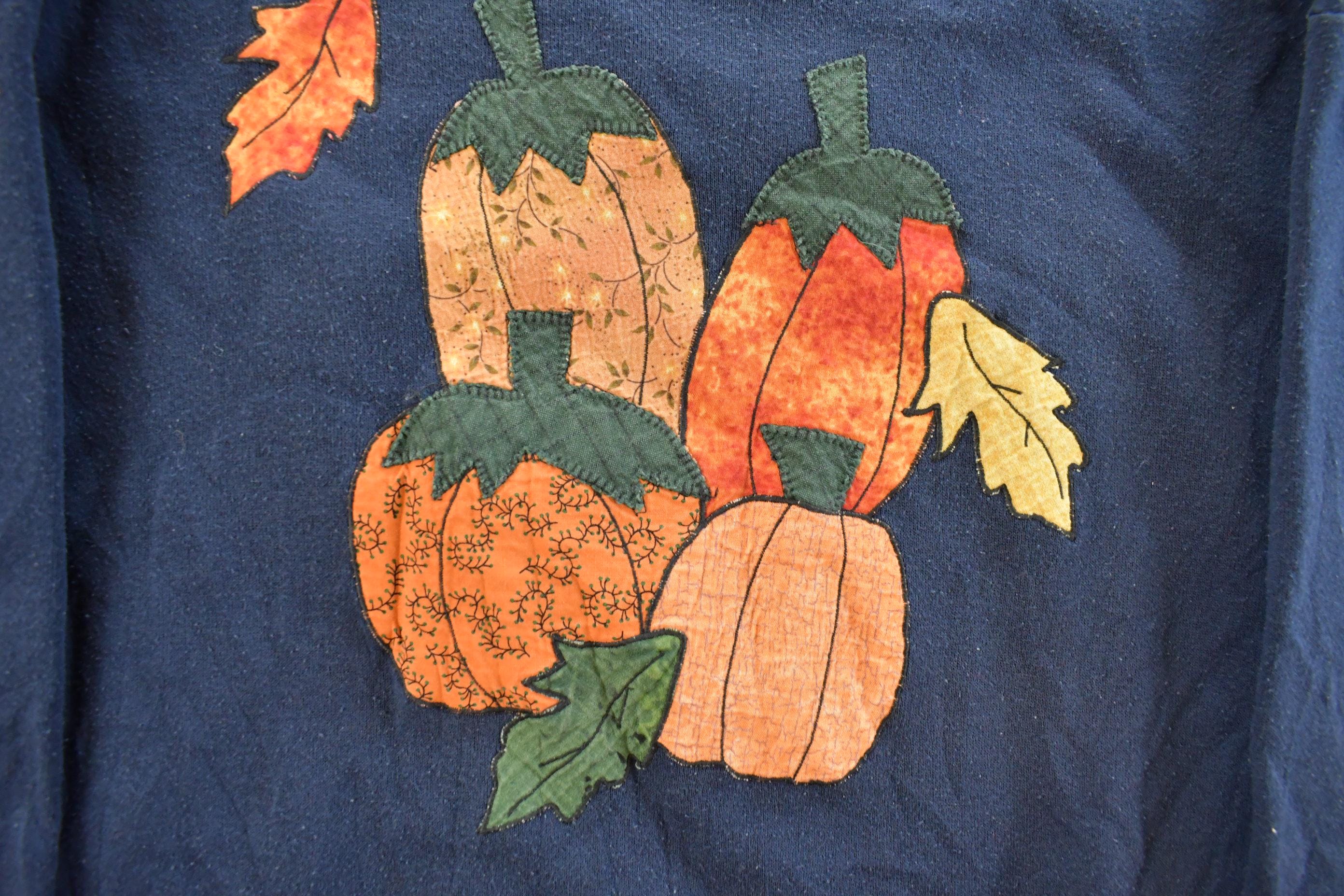 Vintage Pumpkin Autumn Crewneck Sweatshirt Men's Medium - Image 3