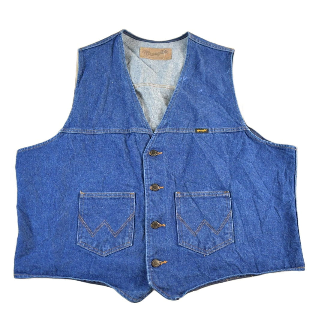 Vintage Wrangler Denim Vest Mens XL - 1990s Western Jean