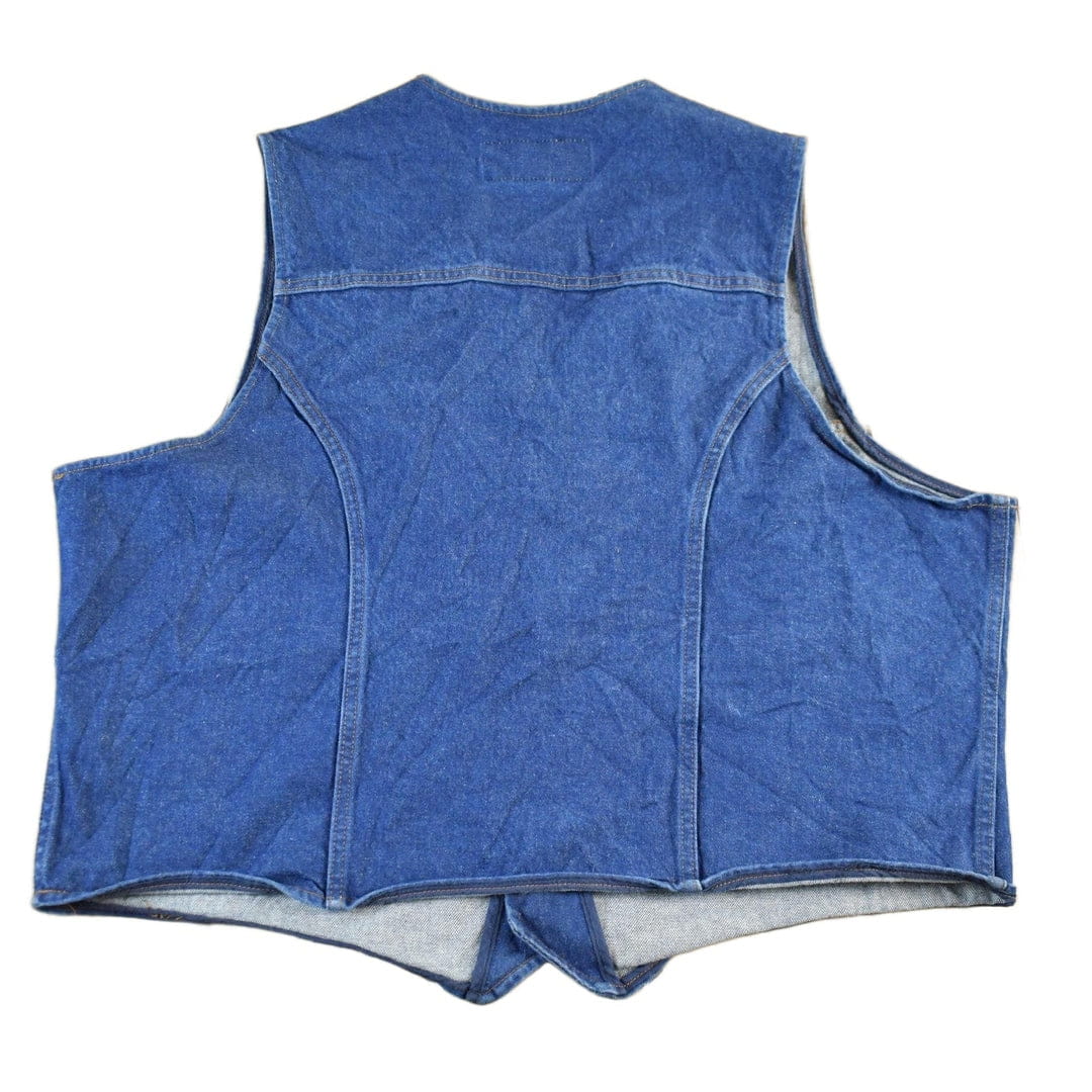 Vintage Wrangler Denim Vest Mens XL - 1990s Western Jean - Image 2