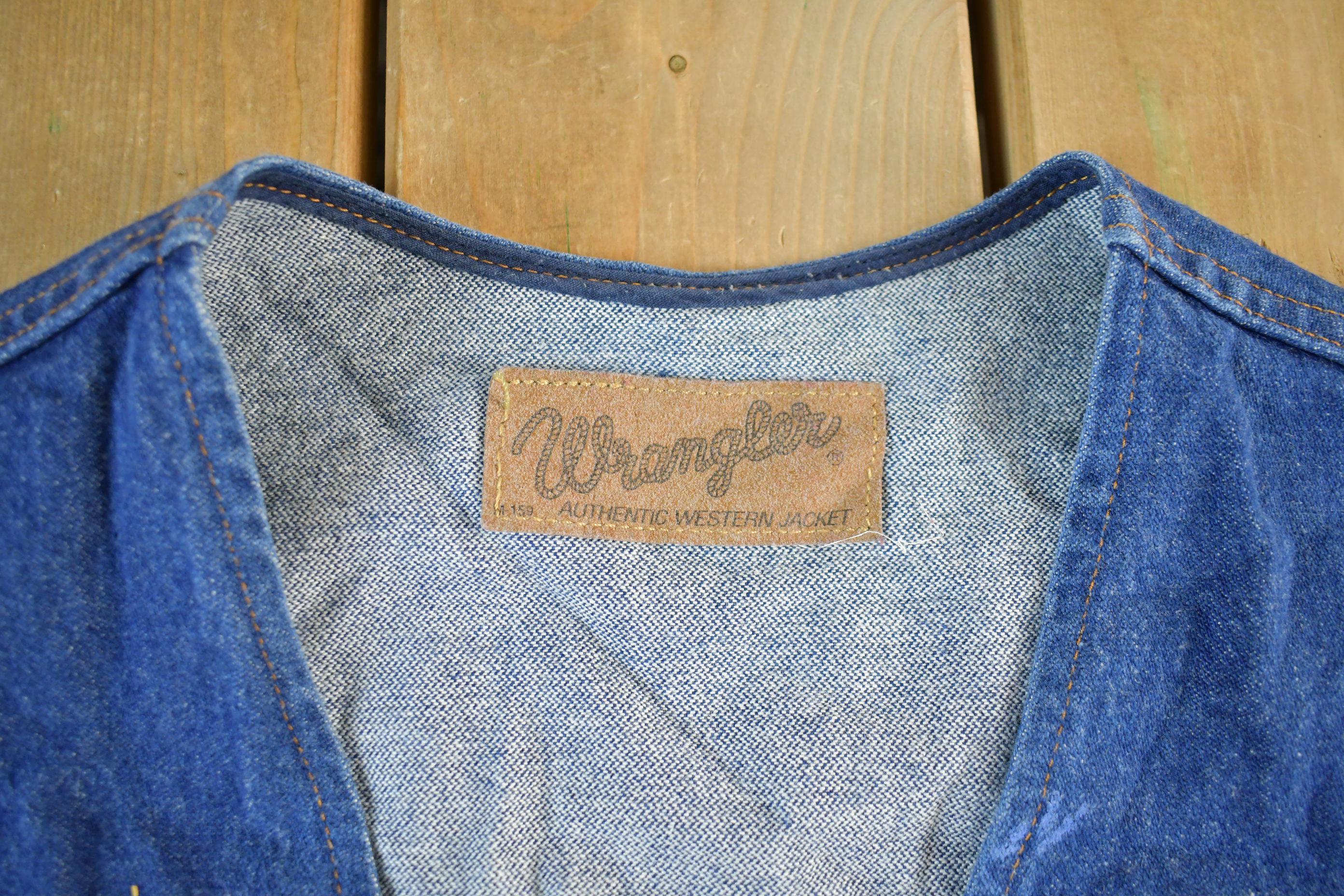 Vintage Wrangler Denim Vest Mens XL - 1990s Western Jean - Image 4