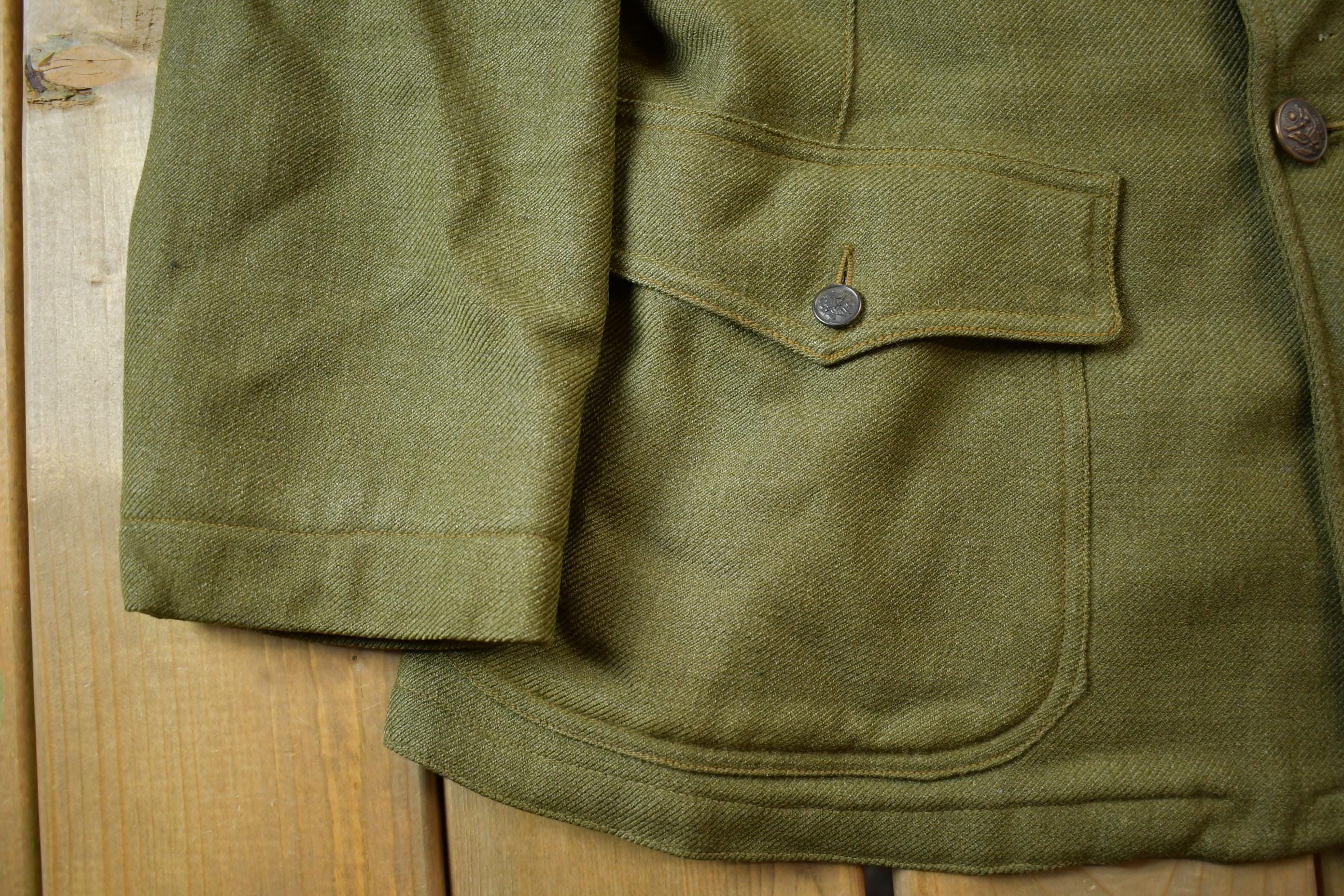 Vintage WWI Military Battledress Button Up Army Jacket - Image 3