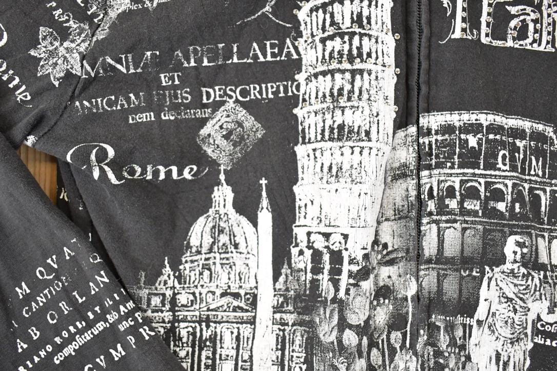 Vintage Y2K AOP Italy Graphic Print Hooded Sweatshirt Women's S - Image 3