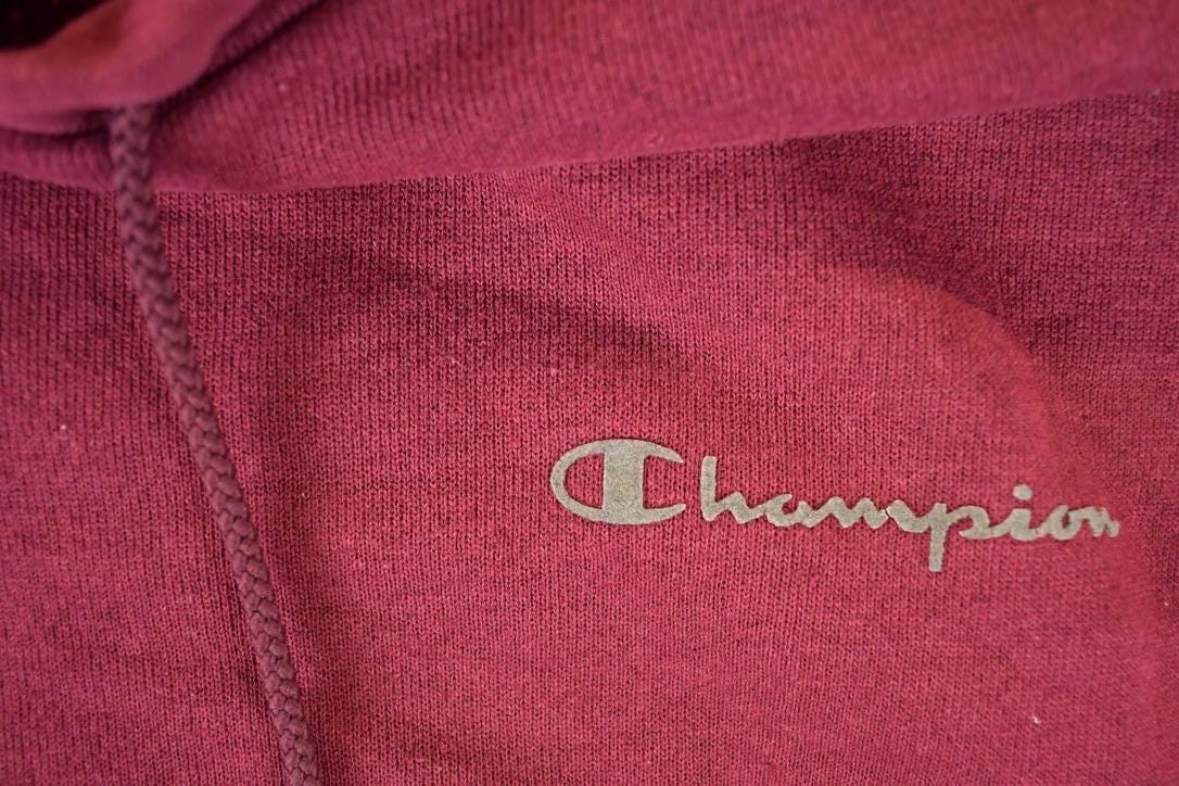 Vintage Y2K Champion Text Logo Hoodie Sweatshirt Men's L - Image 3