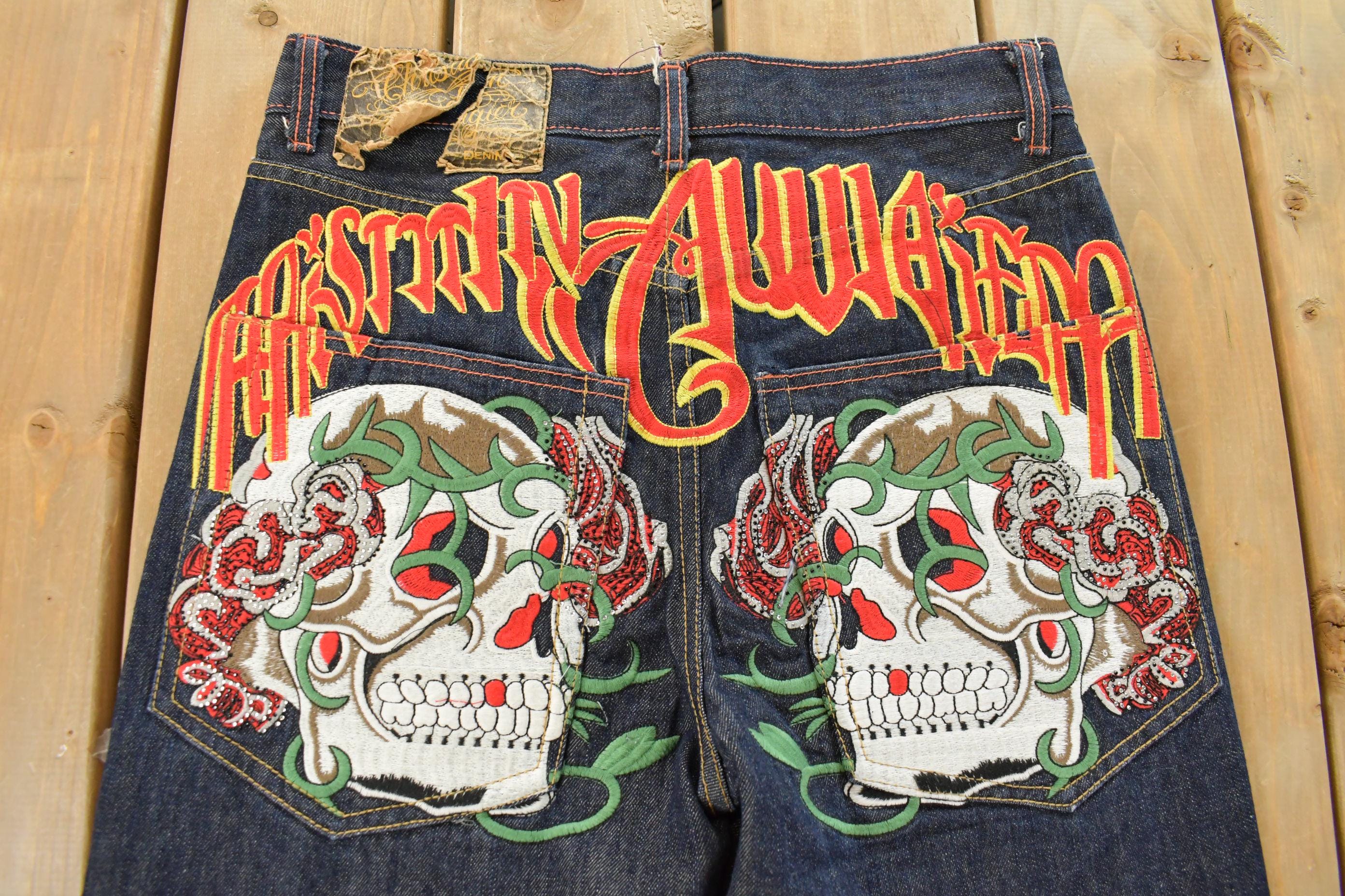 Vintage Y2K Christian Audigier Ed Hardy Denim Jeans Men's 31 x 31 - Image 7