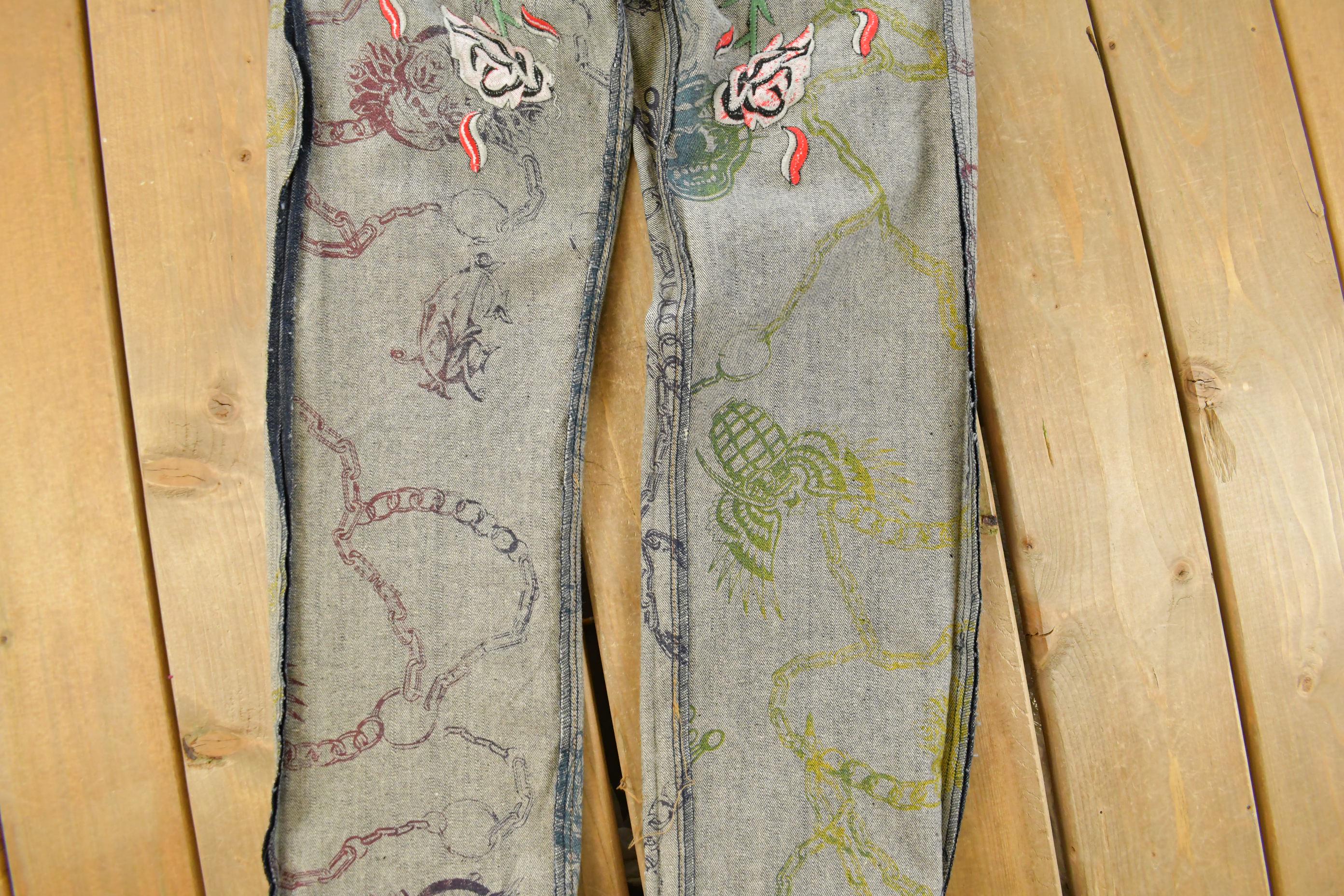 Vintage Y2K Christian Audigier Ed Hardy Denim Jeans Men's 31 x 31 - Image 8
