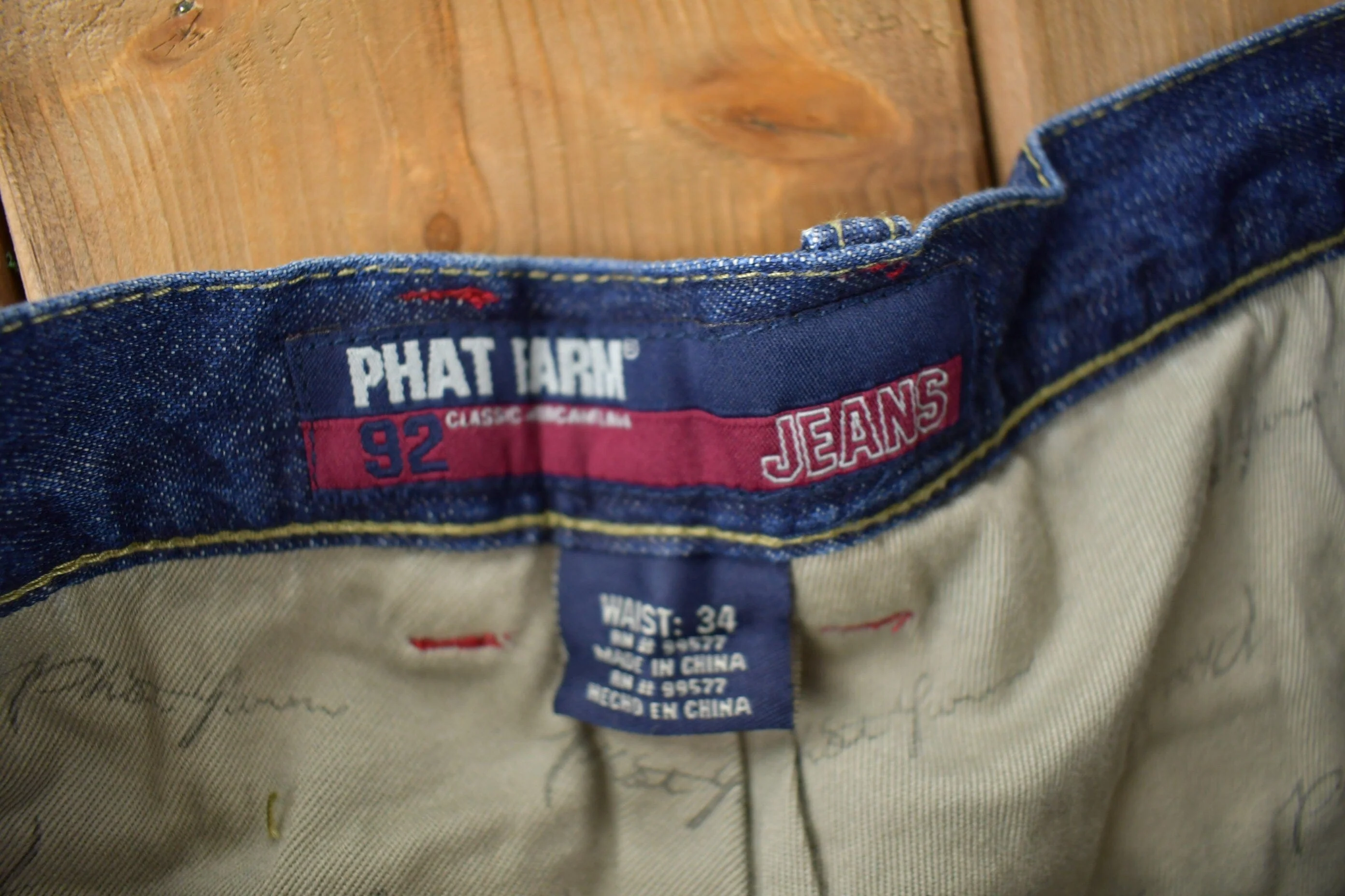 Vintage Y2K Deadstock Phat Farm Hip Hop Jeans Men's 34 - Image 5