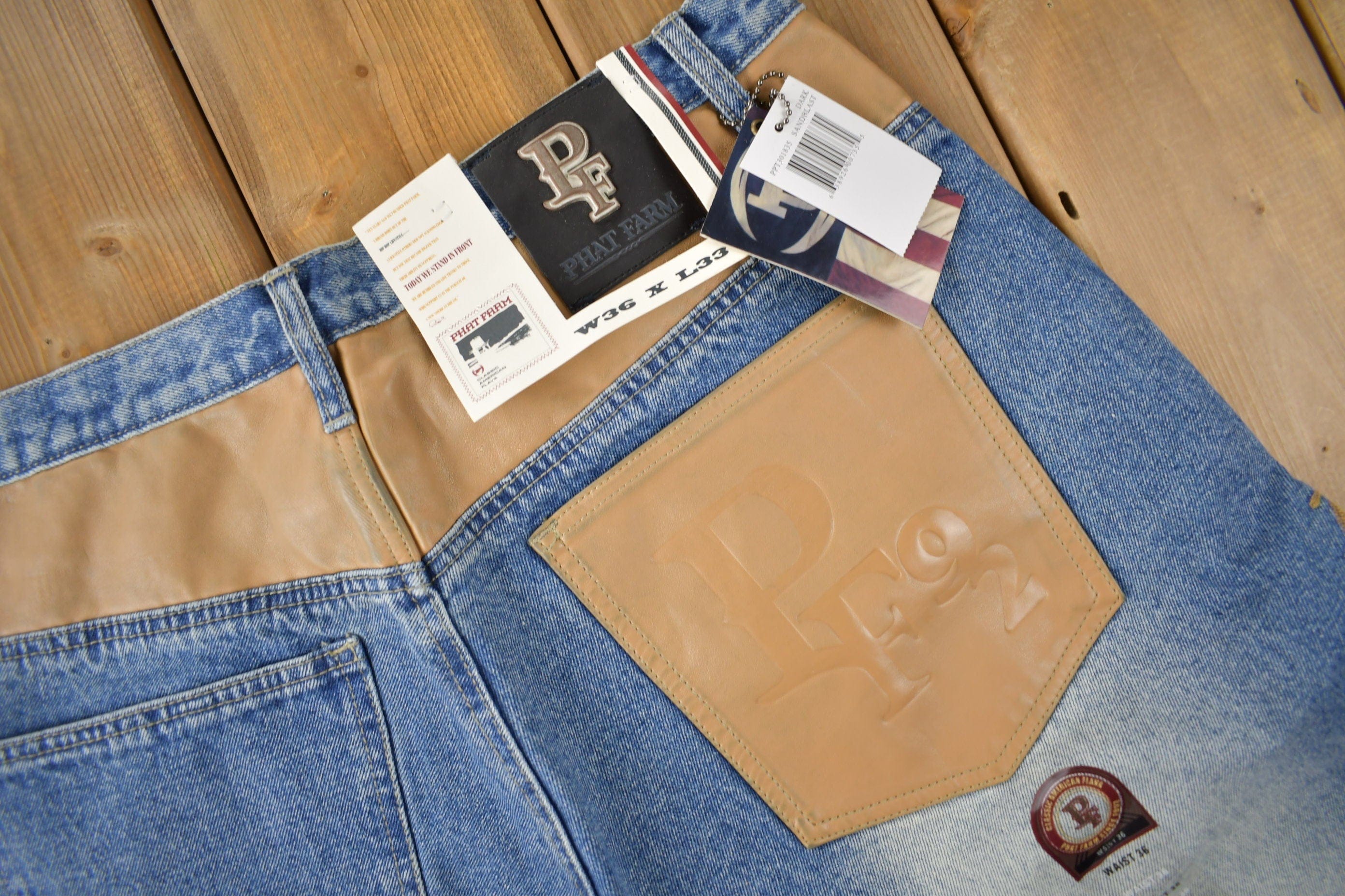 Vintage Y2K Deadstock Phat Farm Hip Hop Jeans Men's 36 - Image 6
