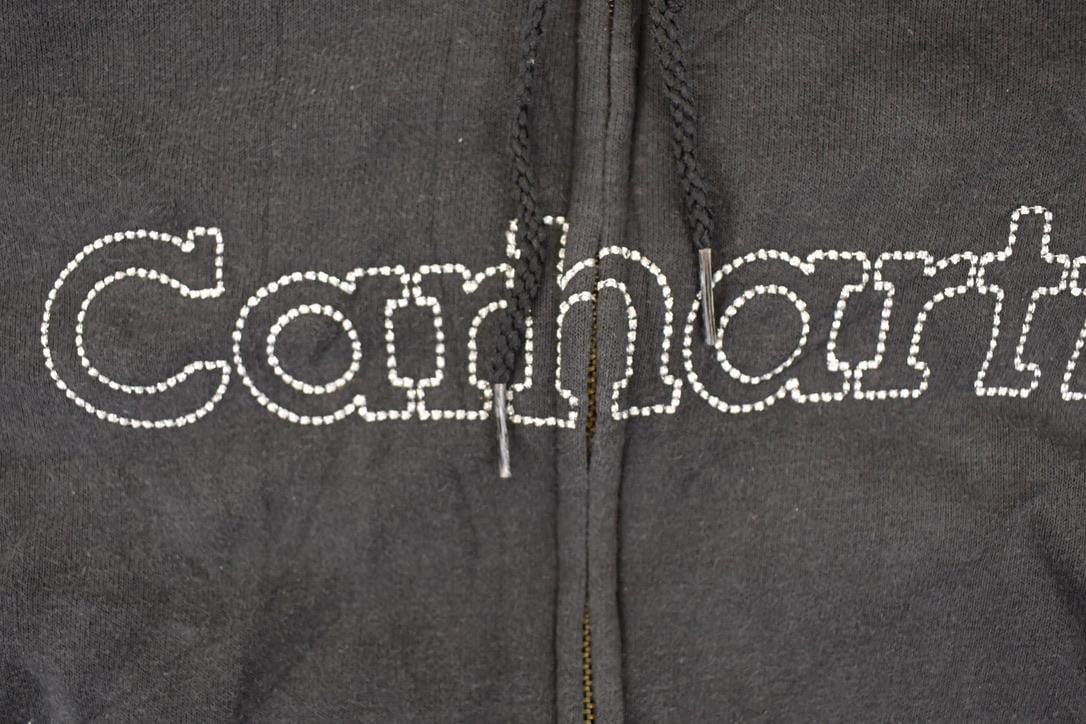 Vintage Y2K Distressed Carhartt Full Zip Hoodie Sweatshirt Womens S - Image 3