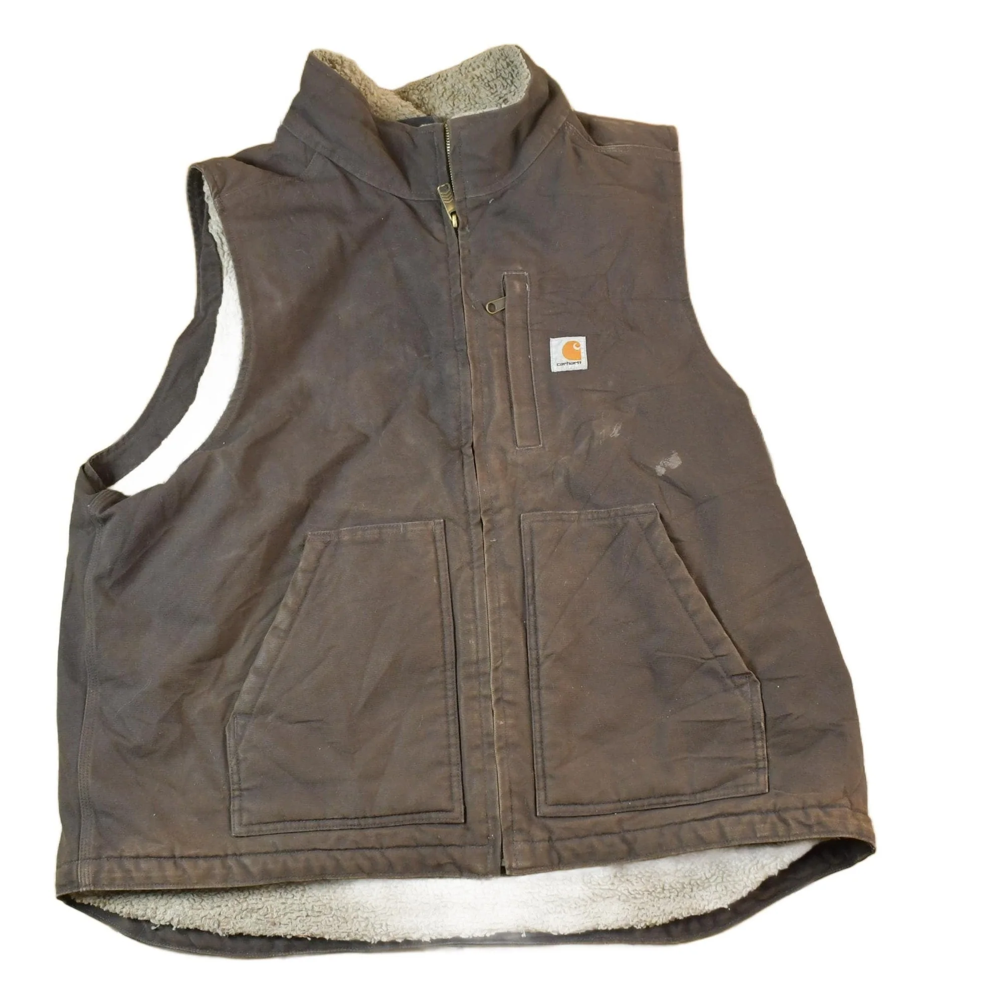 Vintage Y2K Distressed Carhartt Jacket Vest Men's XL