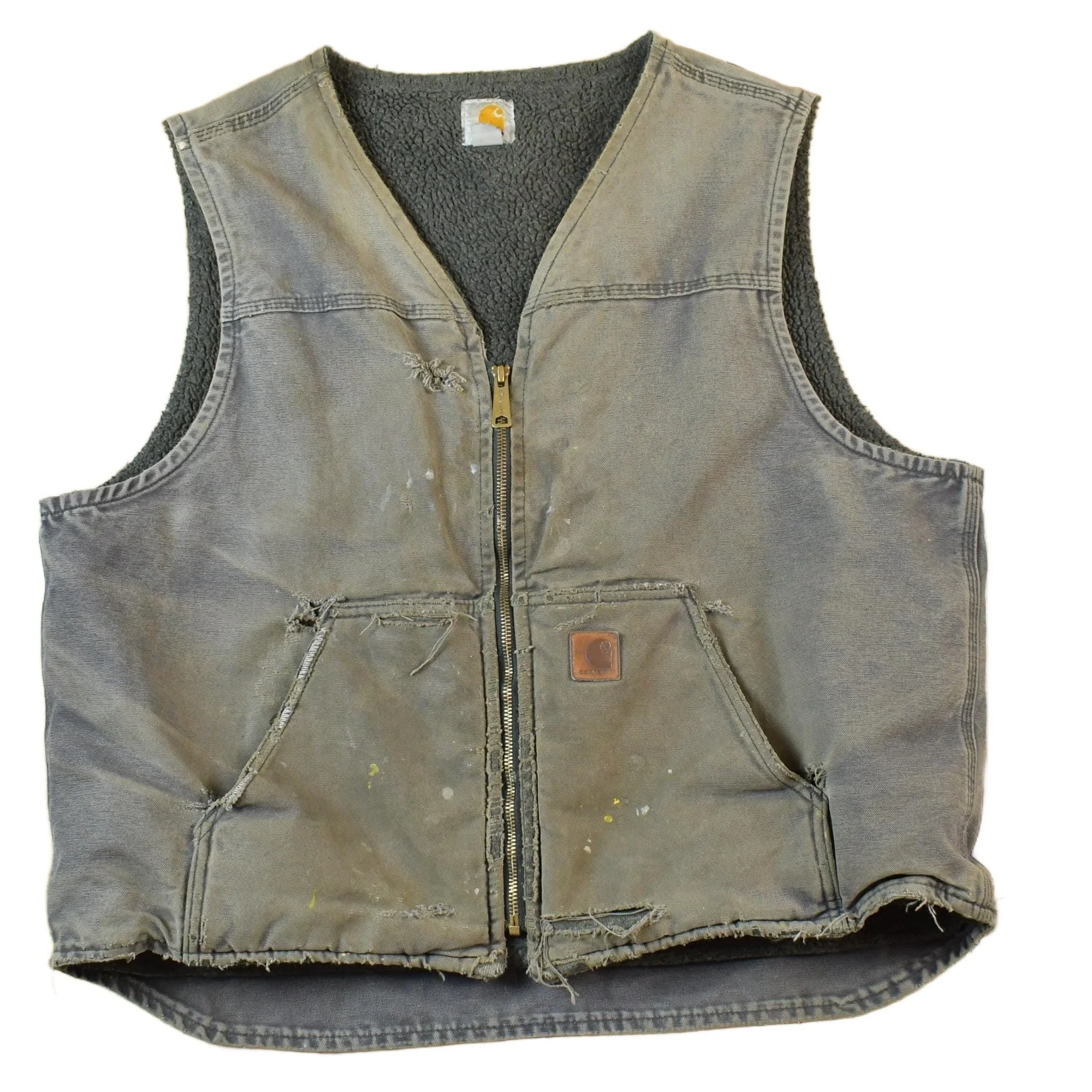 Vintage Y2k Distressed Carhartt Jacket Vest Men's XL