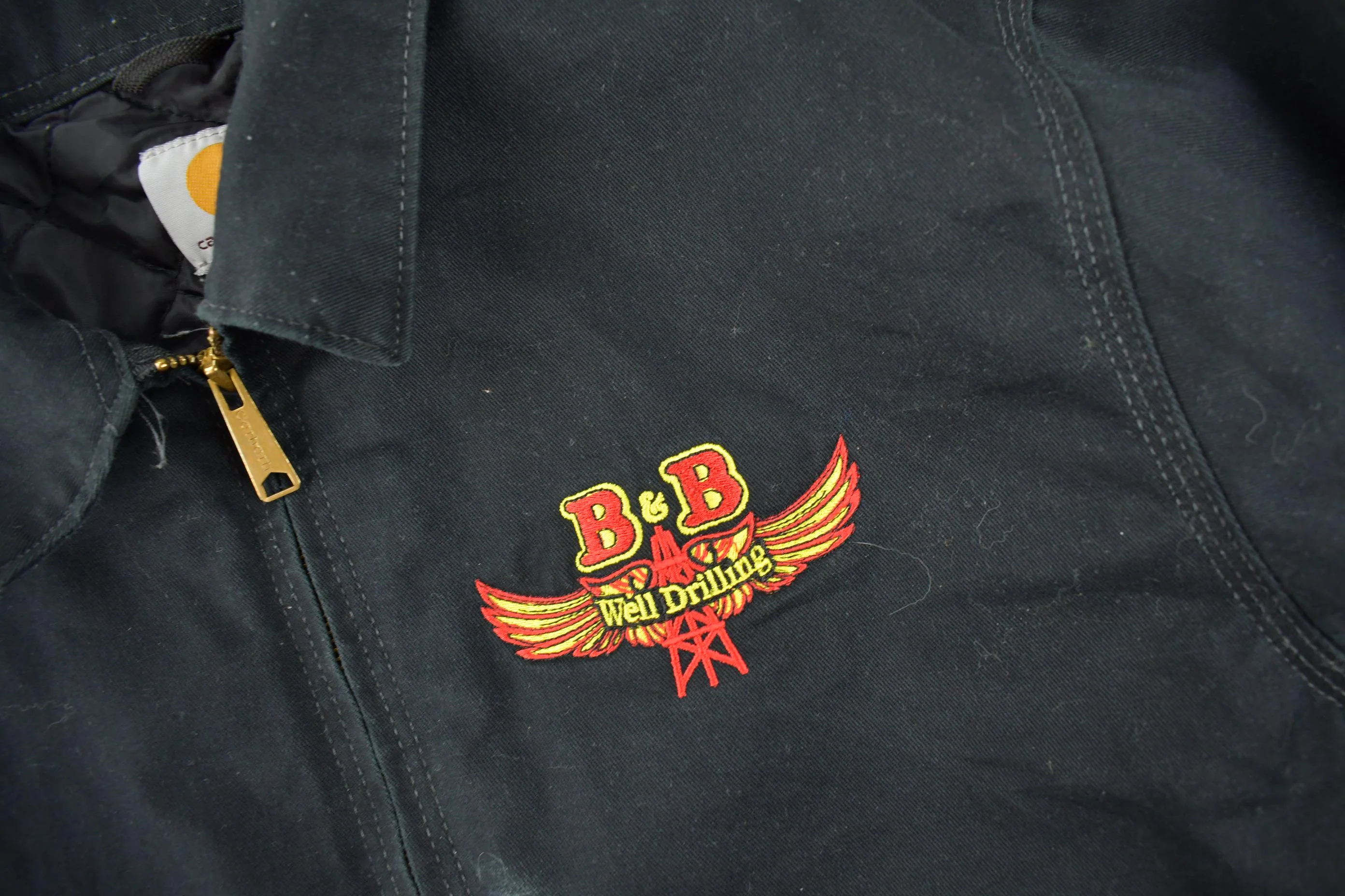 Vintage Y2K Embroidered Carhartt Detroit Jacket Size L Oil Drilling Company - Image 4