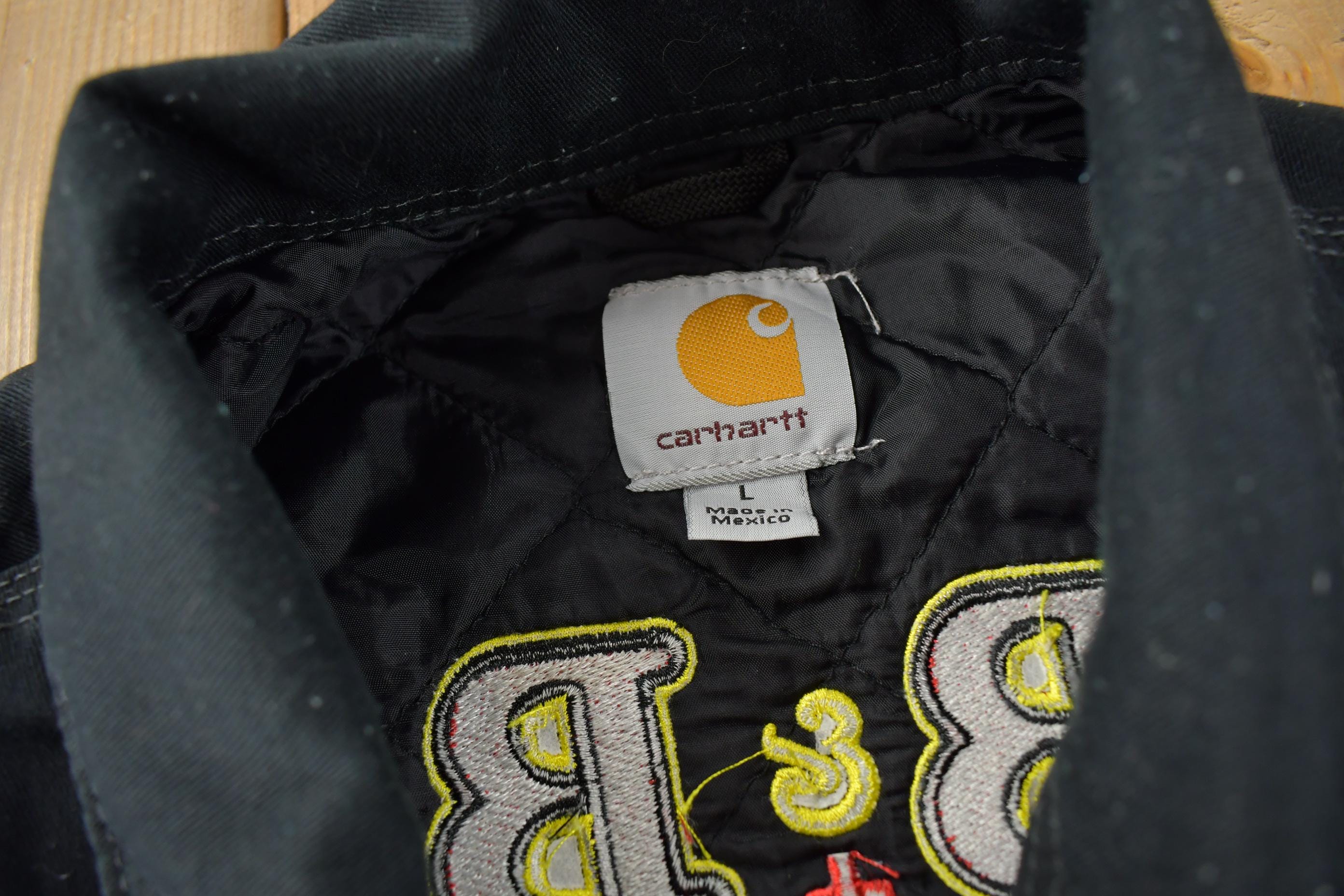 Vintage Y2K Embroidered Carhartt Detroit Jacket Size L Oil Drilling Company - Image 5