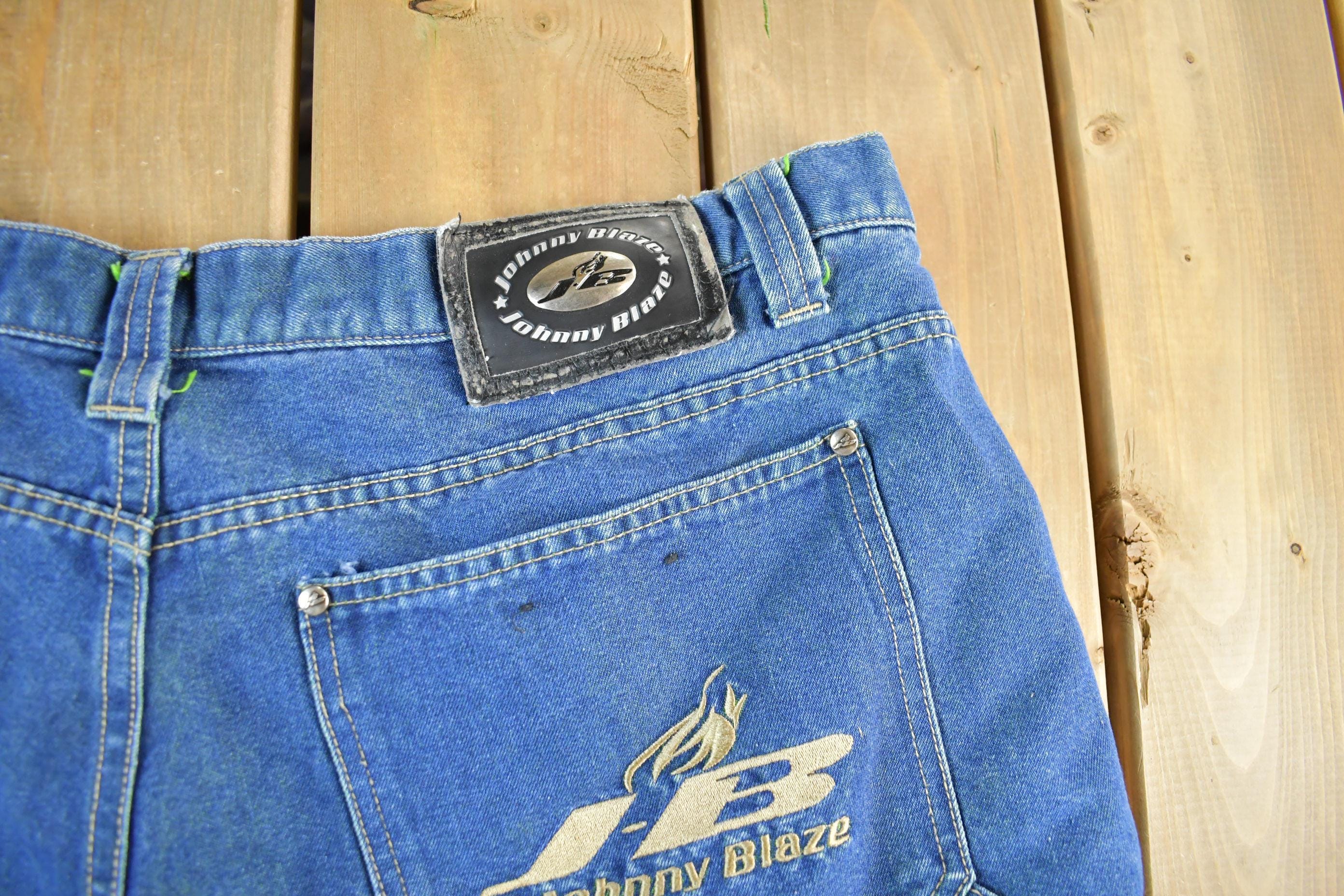 Vintage Y2K Johnny Blazer Denim Carpenter Shorts Men's XL 40 - Image 7