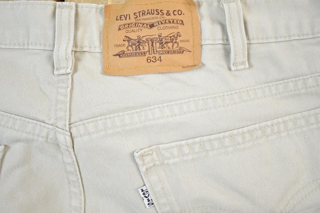 Vintage Y2K Levi Strauss Cream White Tab Denim Jeans Men's 34 x 32 - Image 3