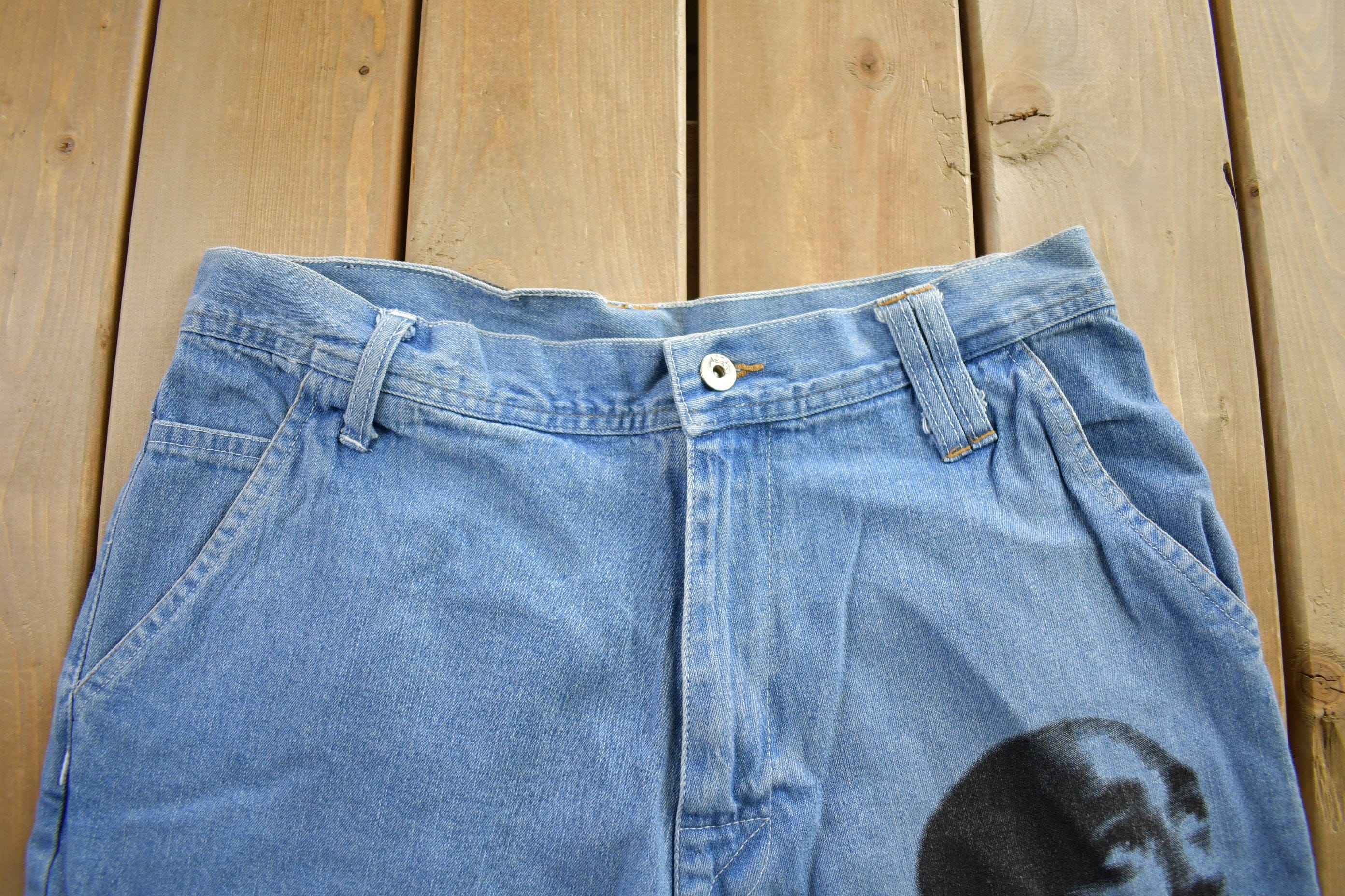 Vintage Y2K Makaveli Tupac Shakur Baggy Jeans Men's 36 x 32 - Image 3