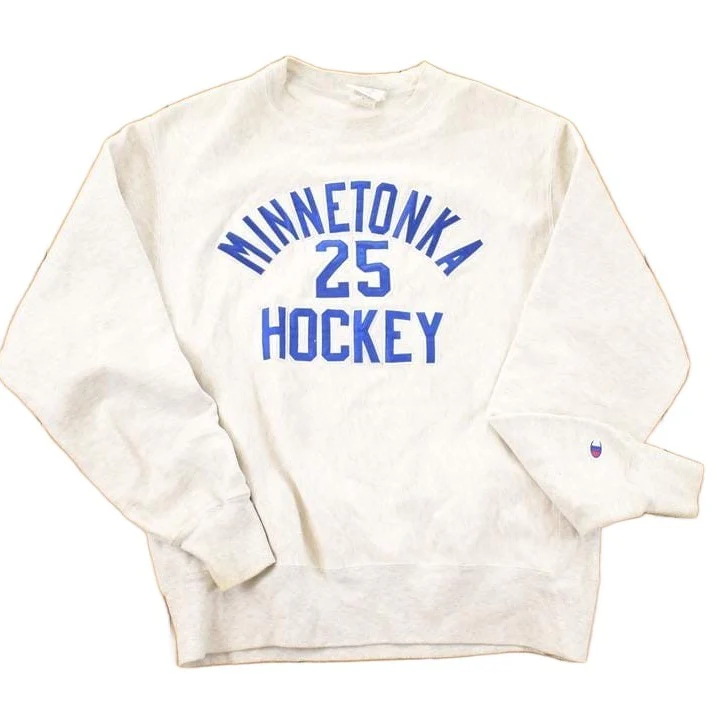 Vintage Y2K Minnetonka Hockey Champion Reverse Weave Crewneck Sweatshirt Men's M