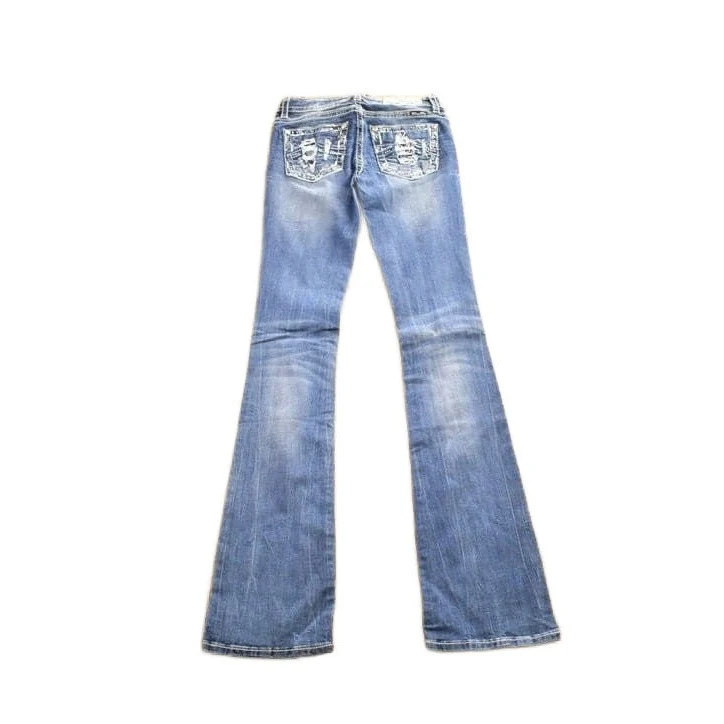 Vintage Y2K Miss Me Bedazzled Boot Cut Low Rise Jeans Women's 26 x 33