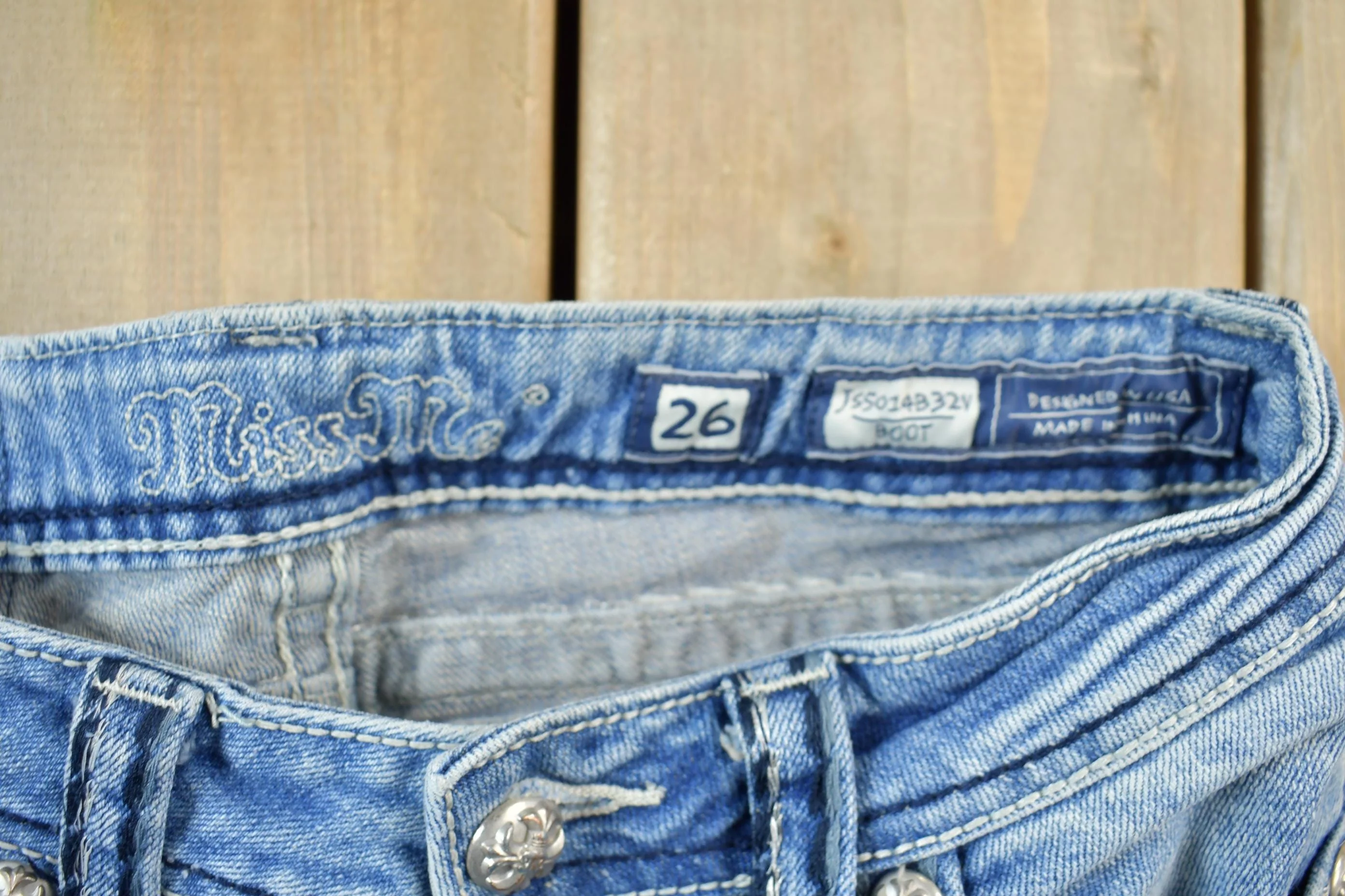 Vintage Y2K Miss Me Bedazzled Cowgirl Western Boot Cut Low Rise Women's 26 x 33 - Image 5