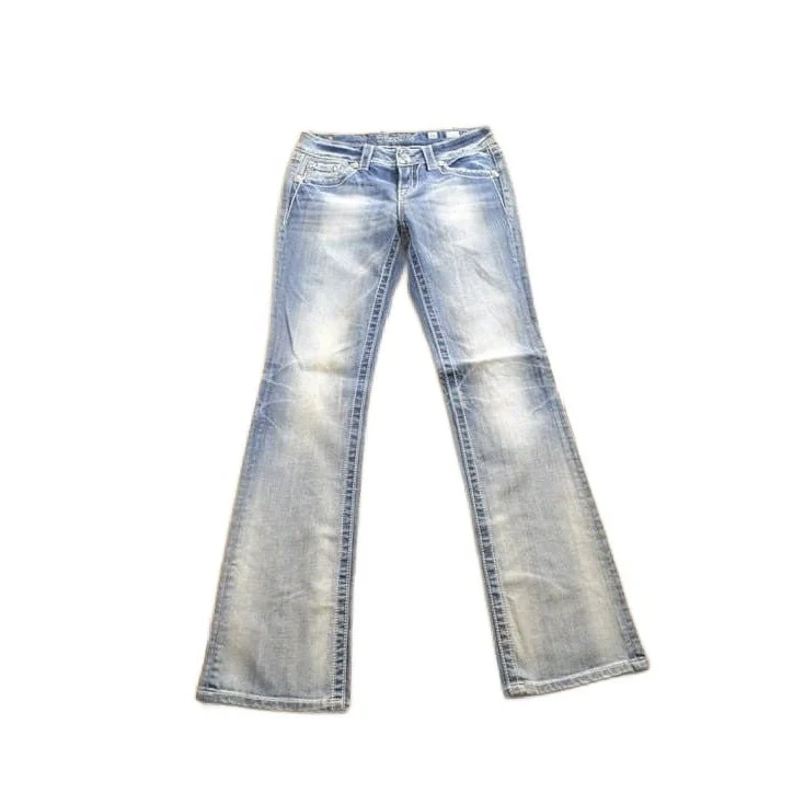 Vintage Y2K Miss Me Bedazzled Embroidered Boot Cut Low Rise Jeans Women's 26 x 33 - Image 2