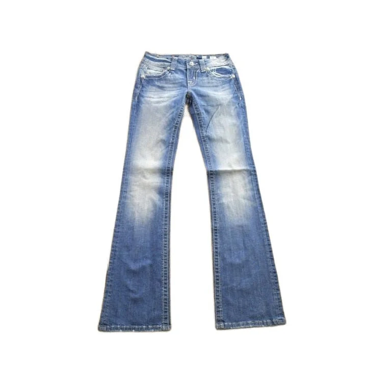 Vintage Y2K Miss Me Bedazzled Embroidered Boot Cut Low Rise Jeans Women's 26 x 33 - Image 2