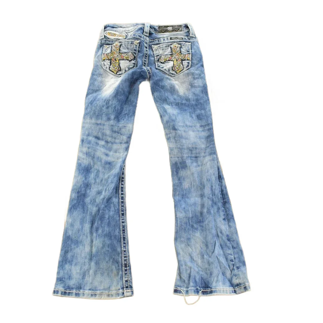 Vintage Y2K Miss Me Bedazzled Low Rise Denim Jeans Women's 23 x 25 - Image 2