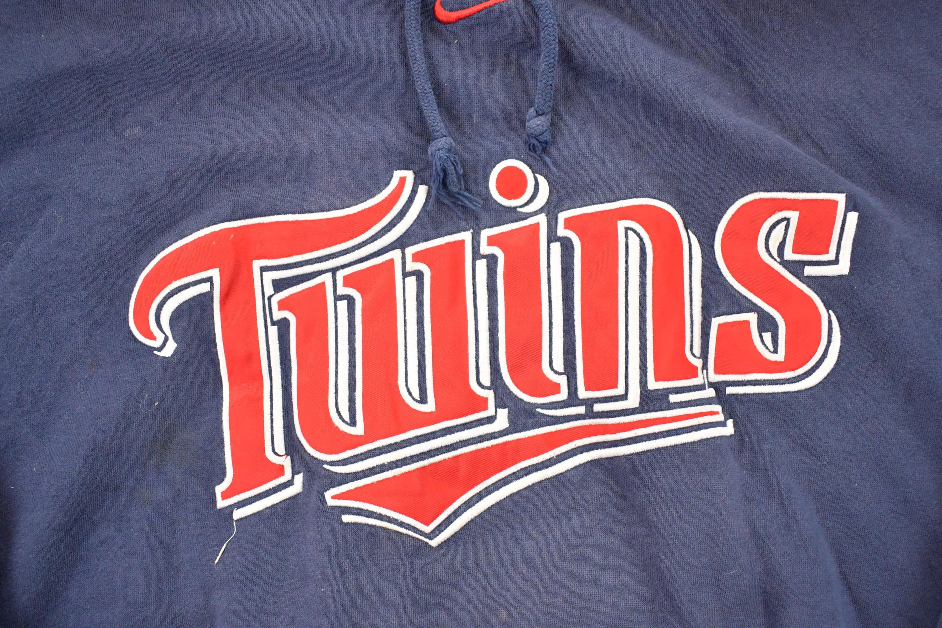Vintage Y2K Nike Minnesota Twins MLB Embroidered Hooded Sweatshirt Men's L - Image 3