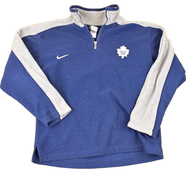 Vintage Y2K Nike Toronto Maple Leafs Quarter Zip NHL Fleece Outdoorsman Sweater Youth M