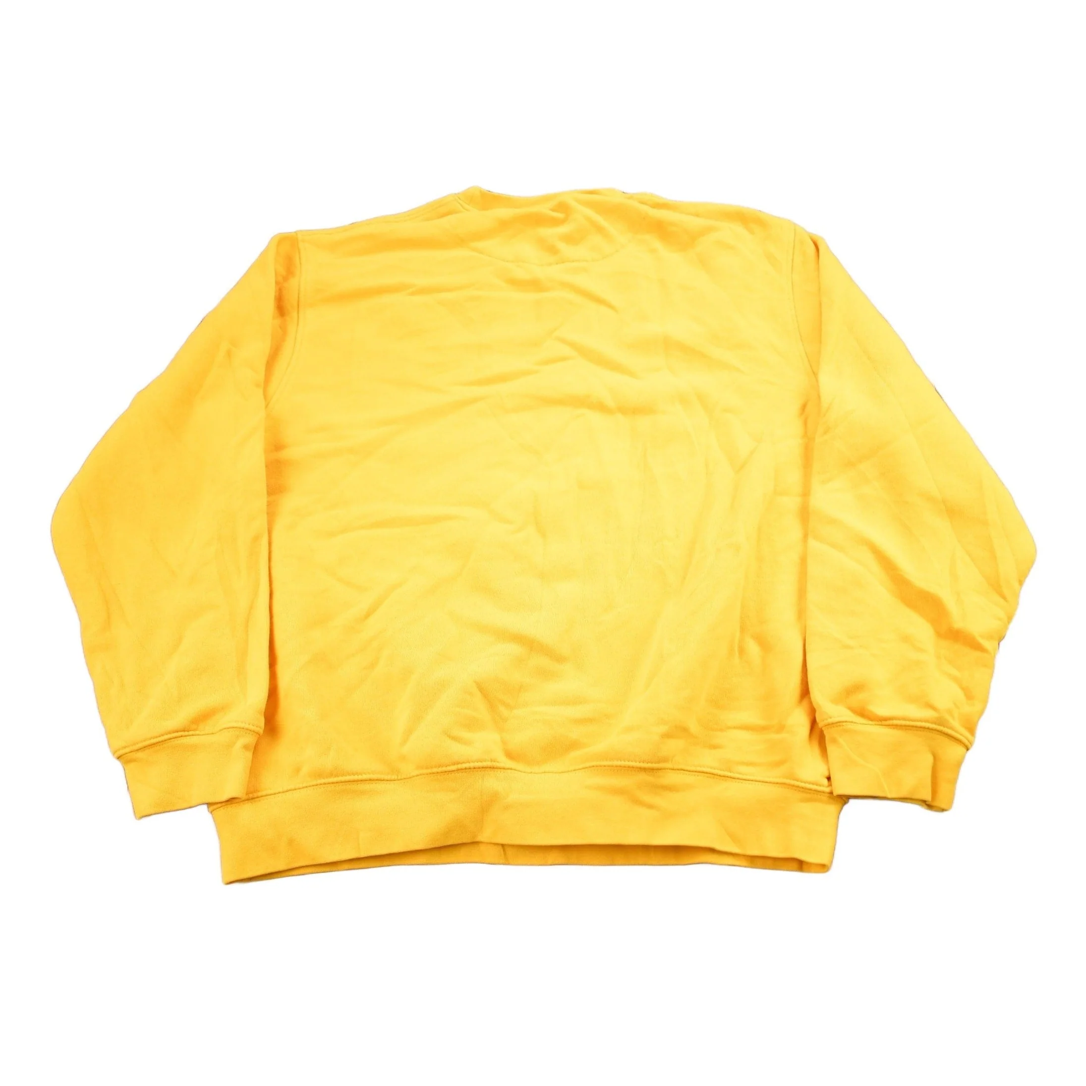 Vintage Y2K Nike Yellow Embroidered Mini Swoosh Crewneck Sweatshirt Men's Medium - Image 2