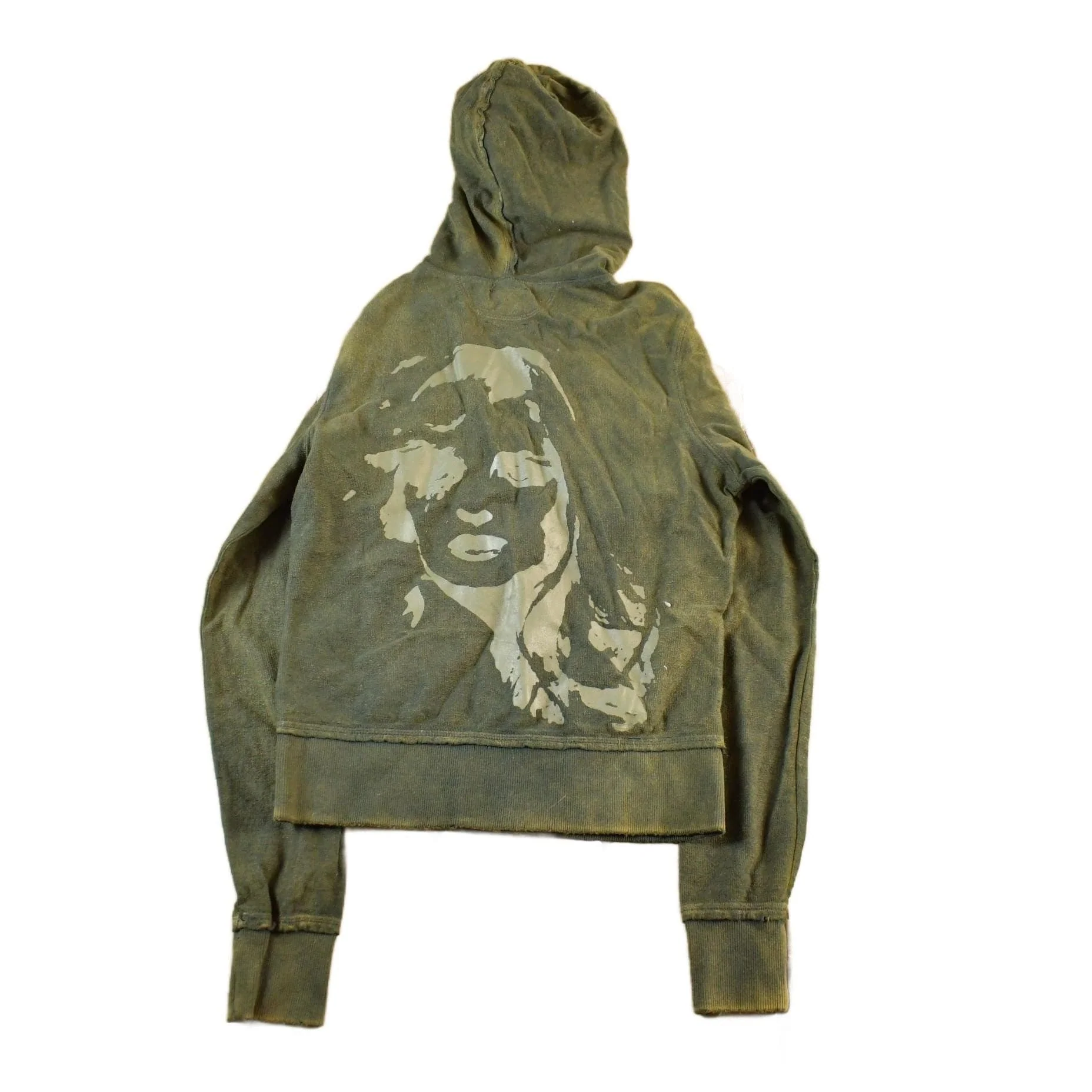 Vintage Y2K Overdyed Full Zip Hoodie Women's Small - Image 2