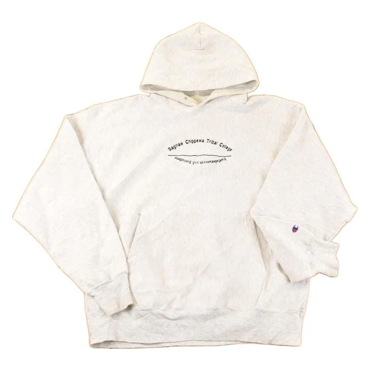 Vintage Y2K Premium Champion Reverse Weave Saginaw College Hoodie Sweatshirt Mens XL