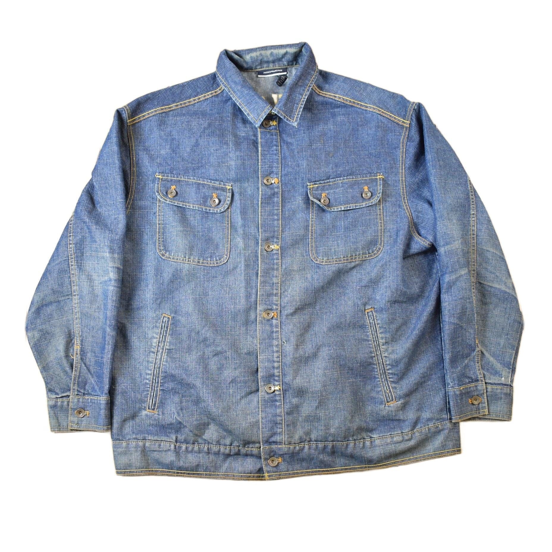 Vintage Y2K Rocawear Faded Jean Jacket Men's Large