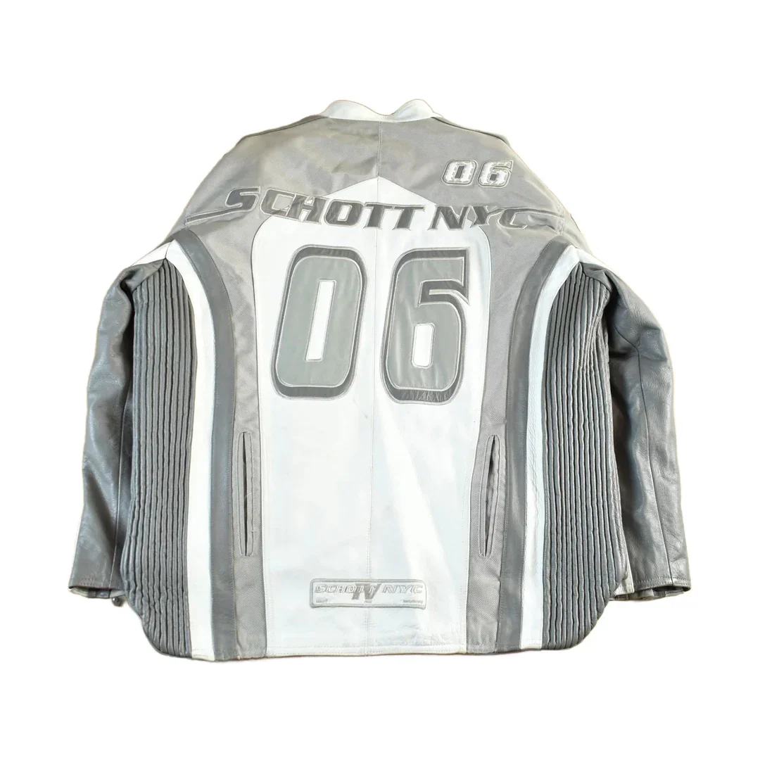 Vintage Y2K Schott Motorcycle Leather Jacket Men's 2XL - Image 2
