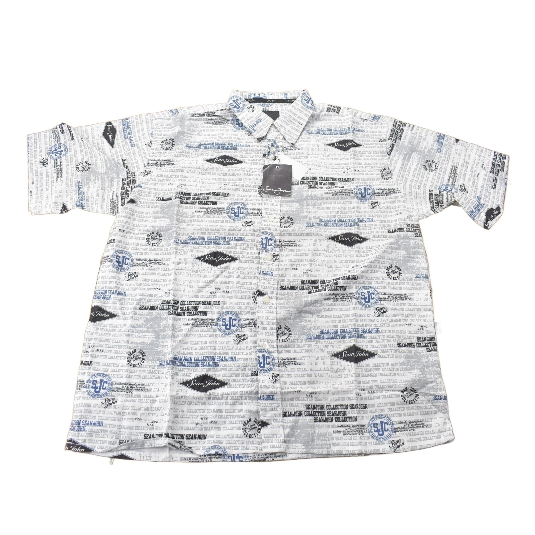 Vintage Y2K Sean John All Over Print Button Up Shirt Men's 2XL